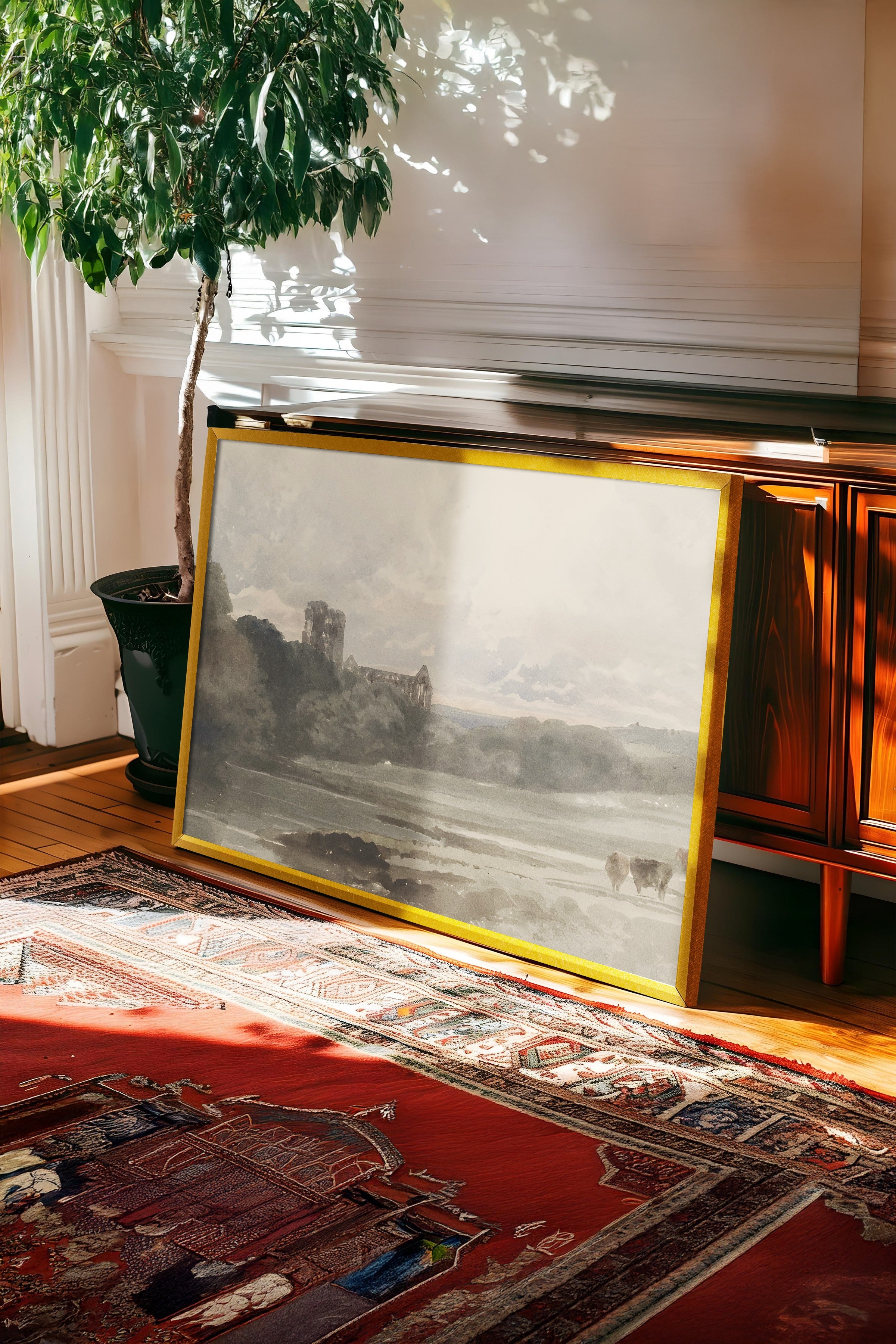 Vintage Tablo, Gold Çerçeveli Poster, Vintage Duvar Dekoru
