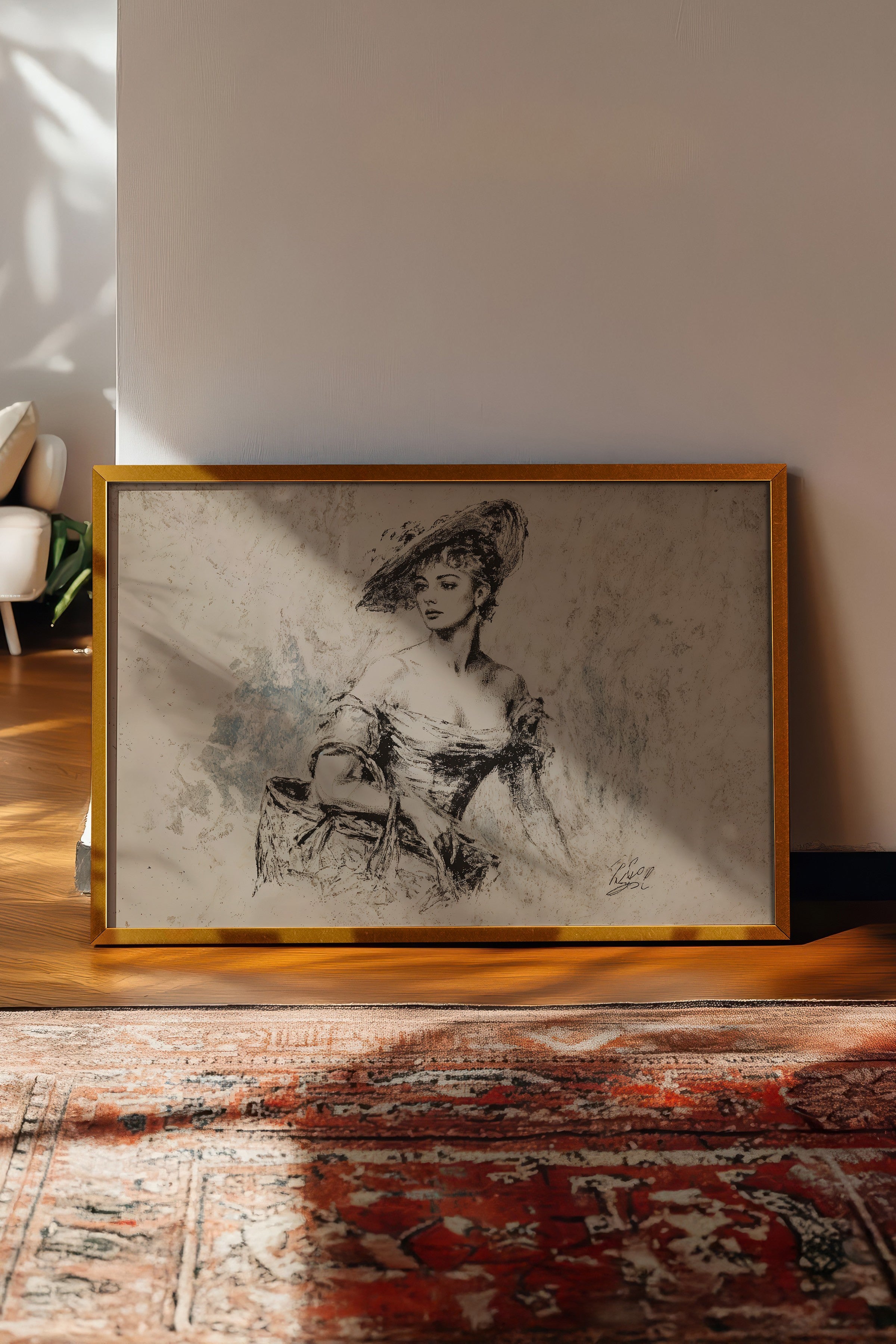 Vintage Tablo, Gold Çerçeveli Poster, Vintage Duvar Dekoru