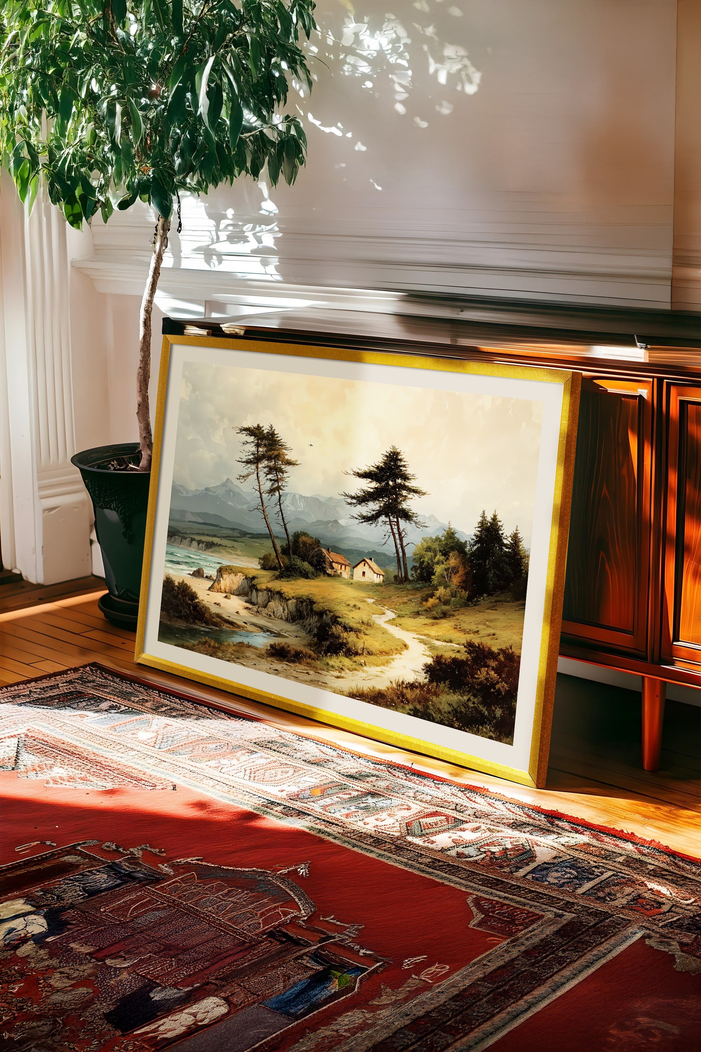 Vintage Tablo, Gold Çerçeveli Poster, Vintage Duvar Dekoru