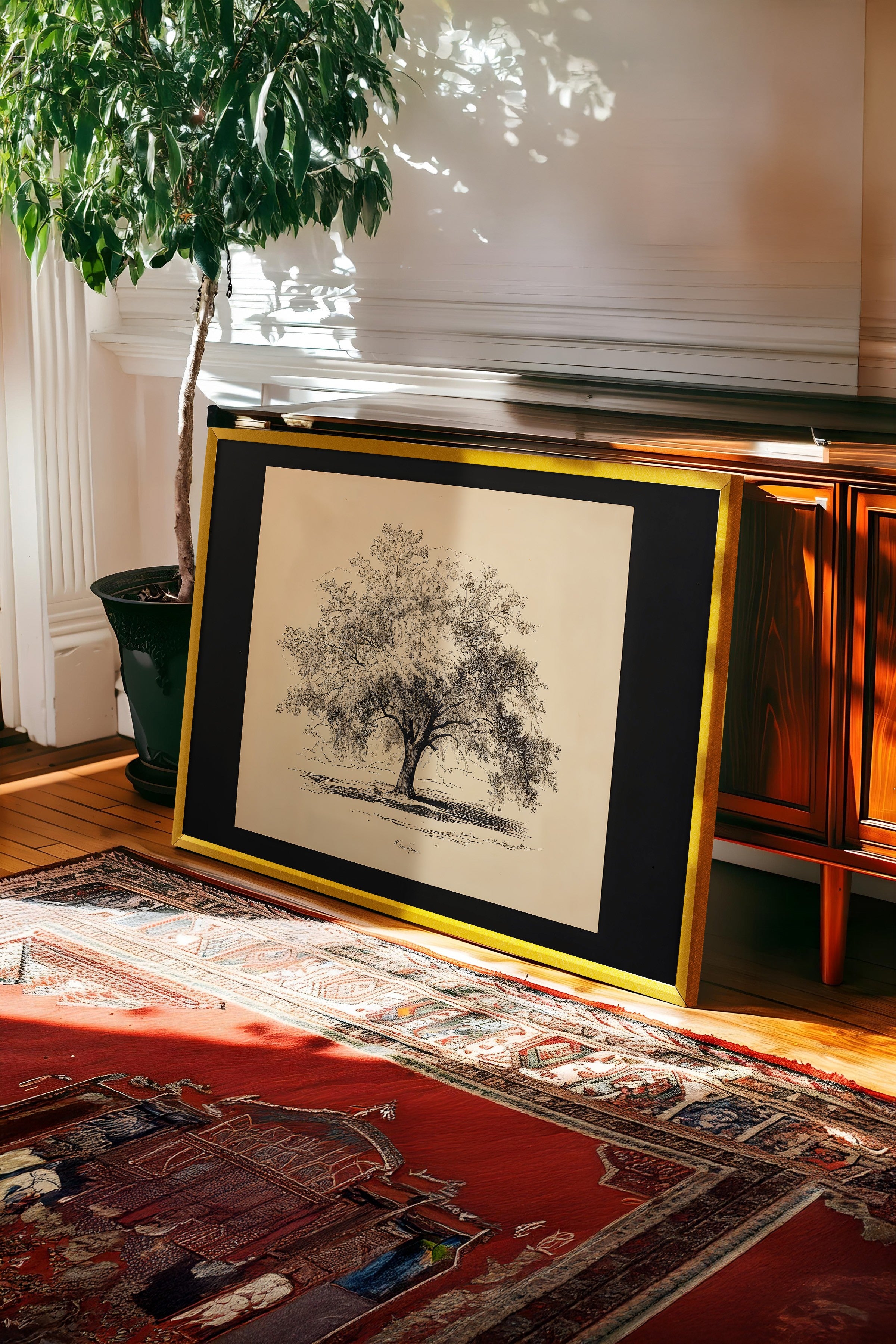 Vintage Tablo, Gold Çerçeveli Poster, Vintage Duvar Dekoru