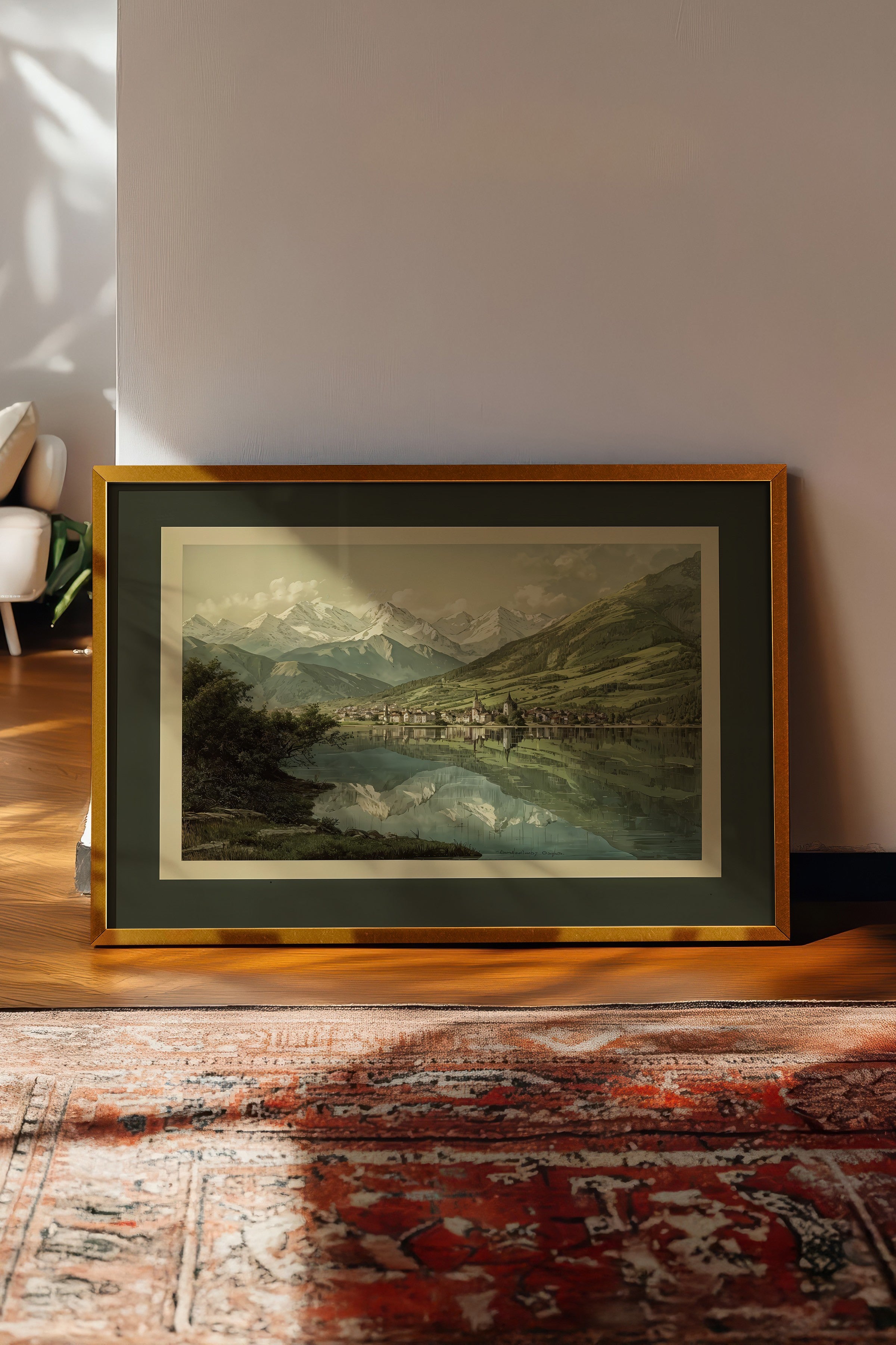 Vintage Tablo, Gold Çerçeveli Poster, Vintage Duvar Dekoru
