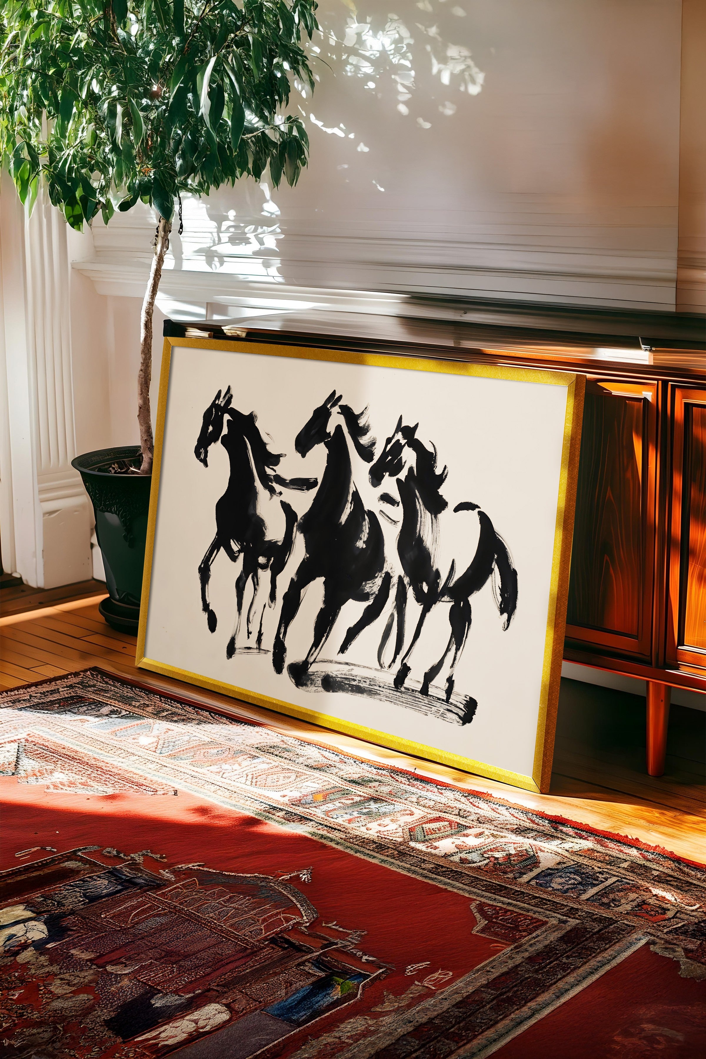 Vintage Tablo, Gold Çerçeveli Poster, Vintage Duvar Dekoru