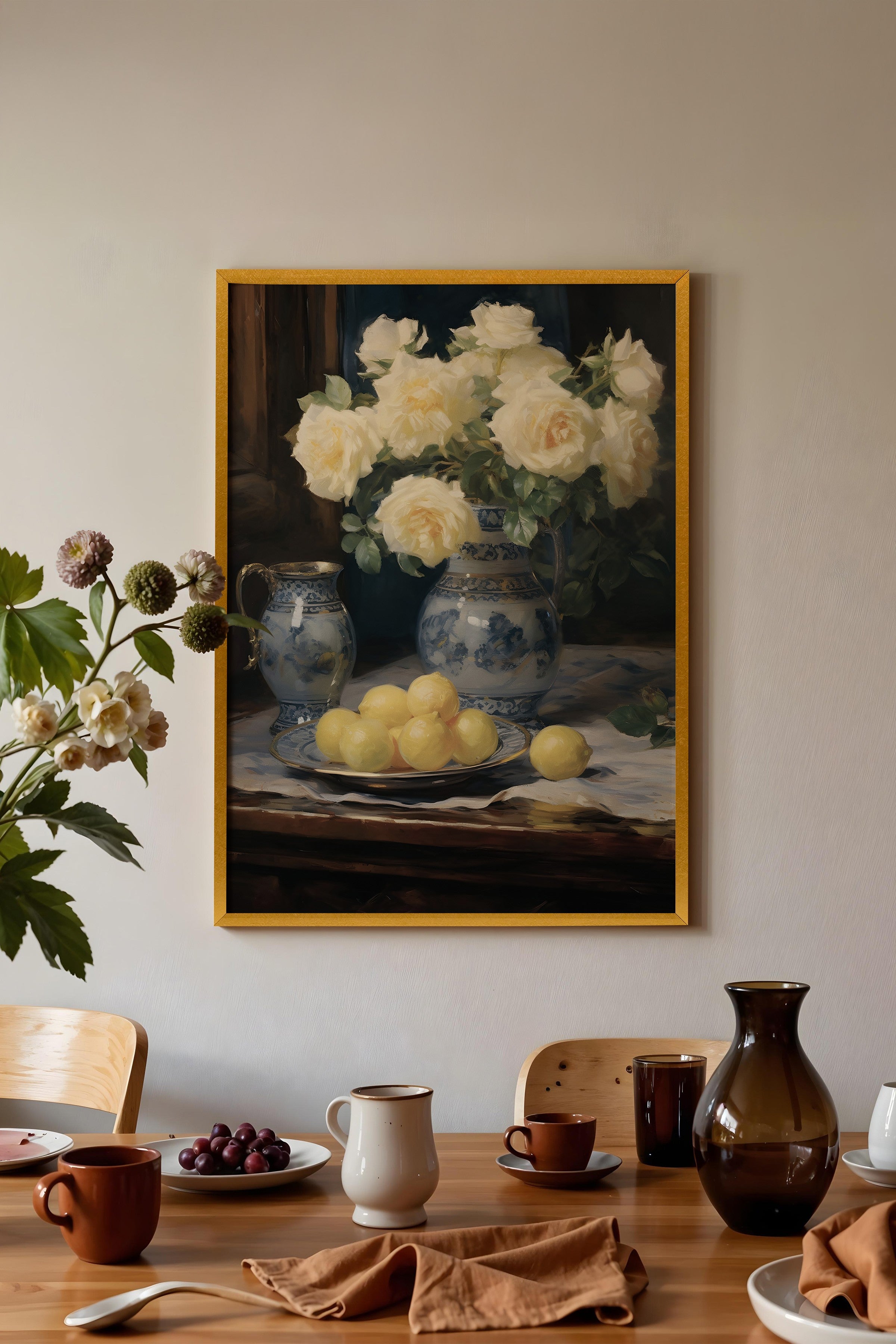 Vintage Tablo, Gold Çerçeveli Poster, Vintage Duvar Dekoru