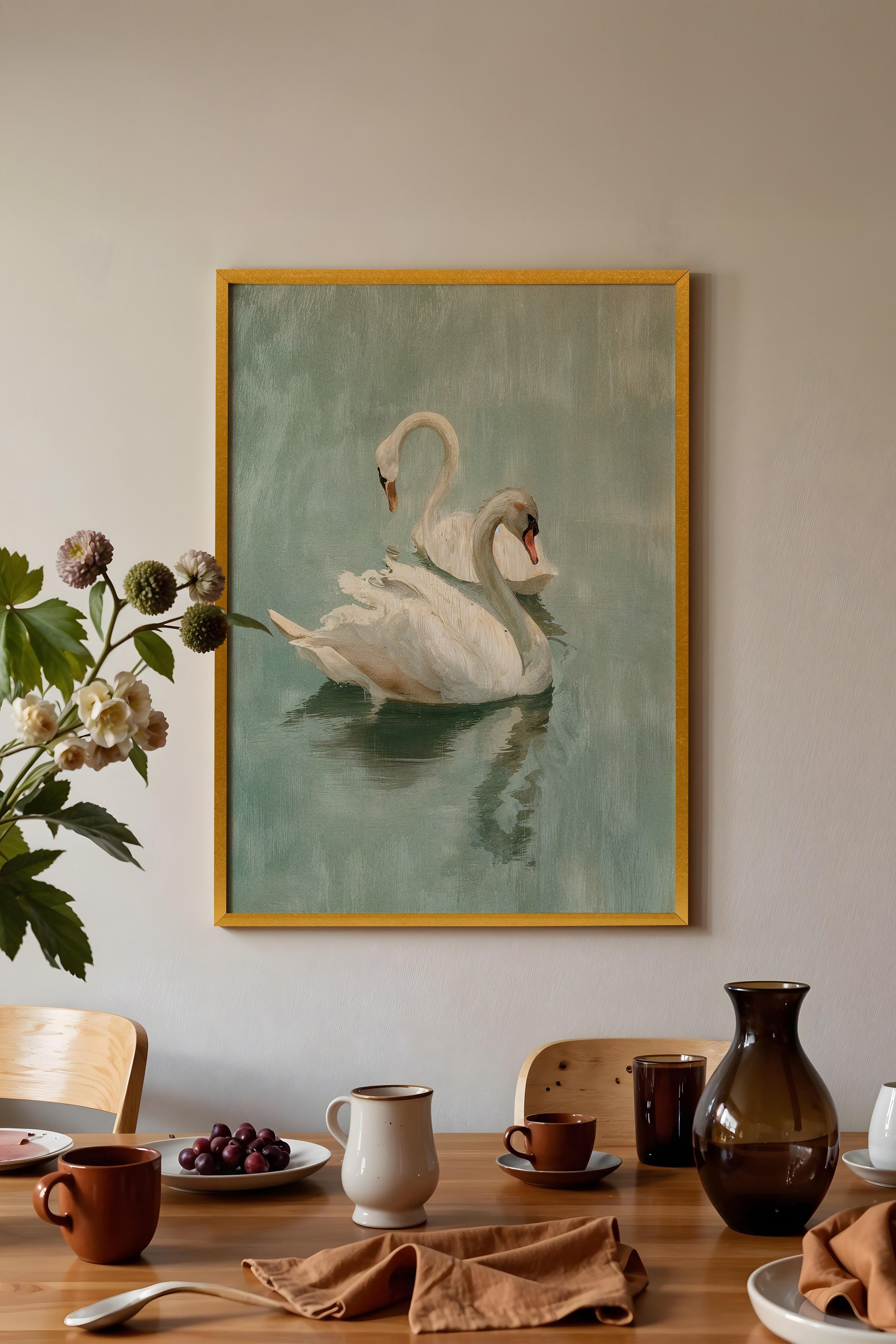 Vintage Tablo, Gold Çerçeveli Poster, Vintage Duvar Dekoru