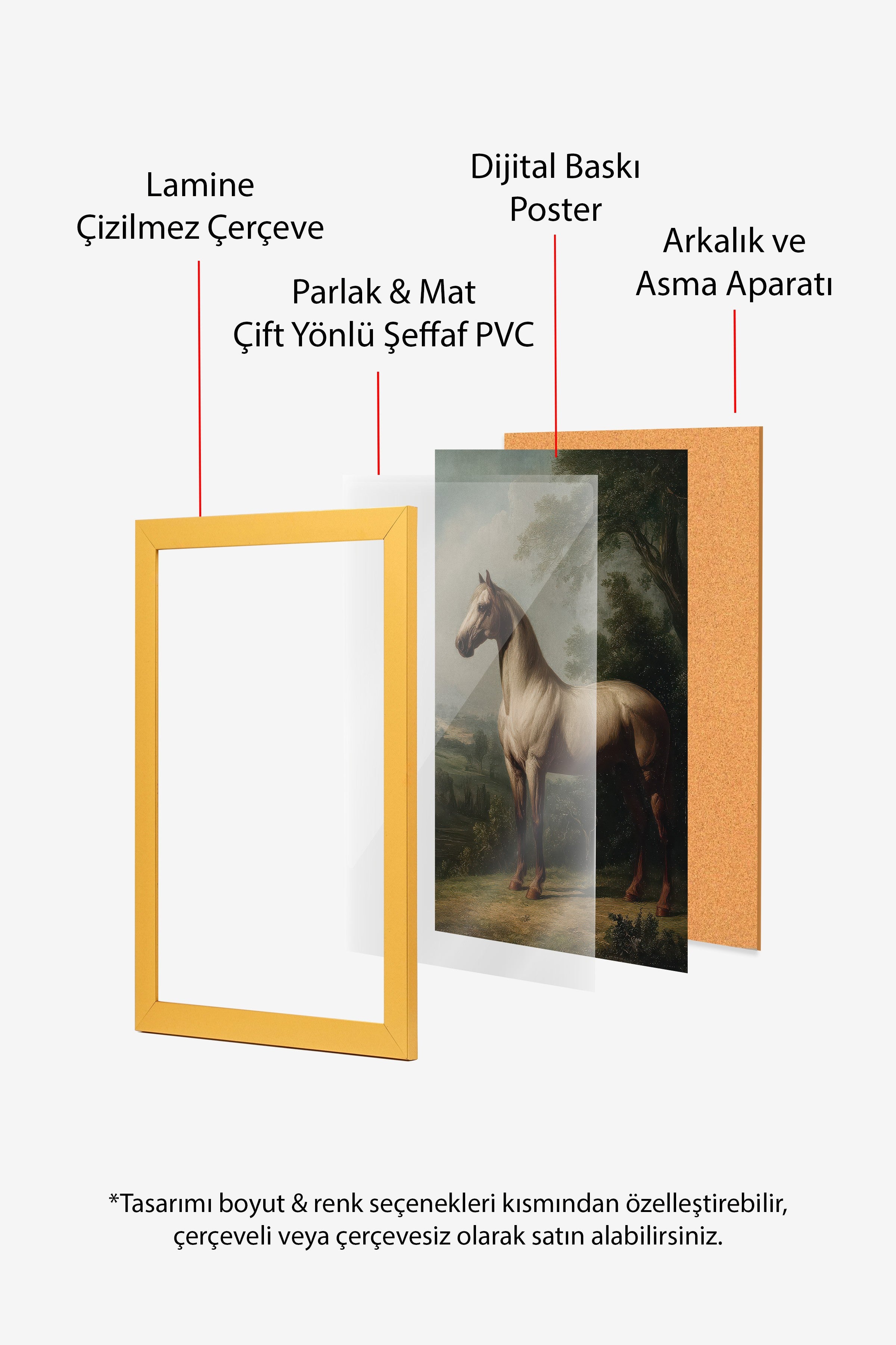 Vintage Tablo, Gold Çerçeveli Poster, Vintage Duvar Dekoru