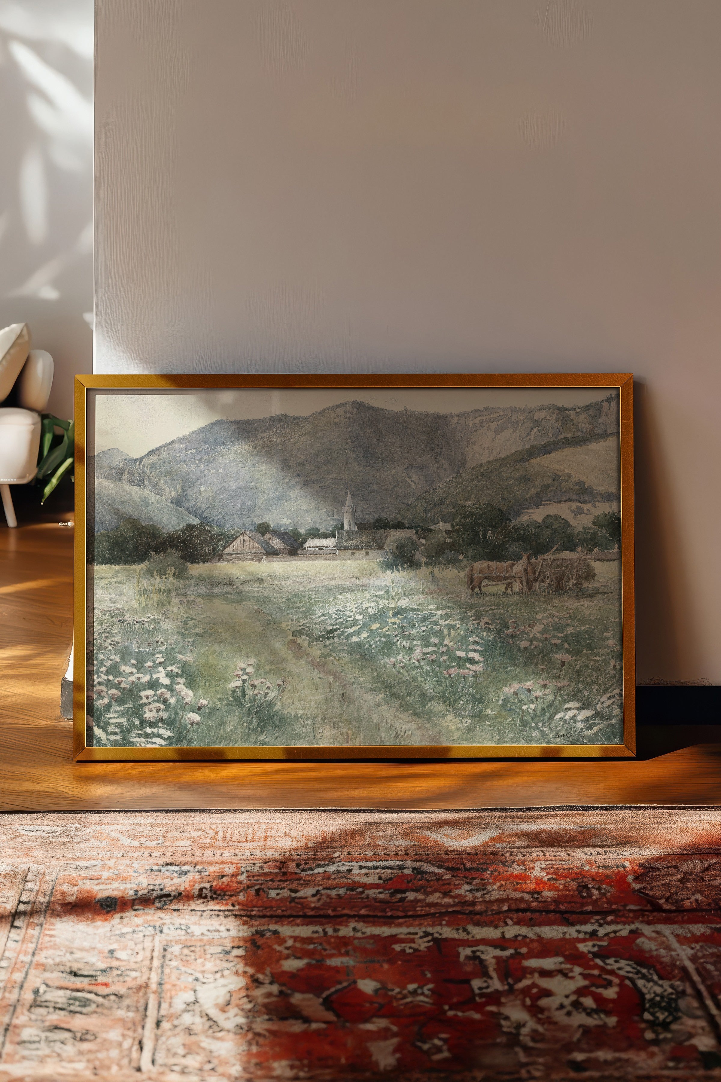 Vintage Tablo, Gold Çerçeveli Poster, Vintage Duvar Dekoru