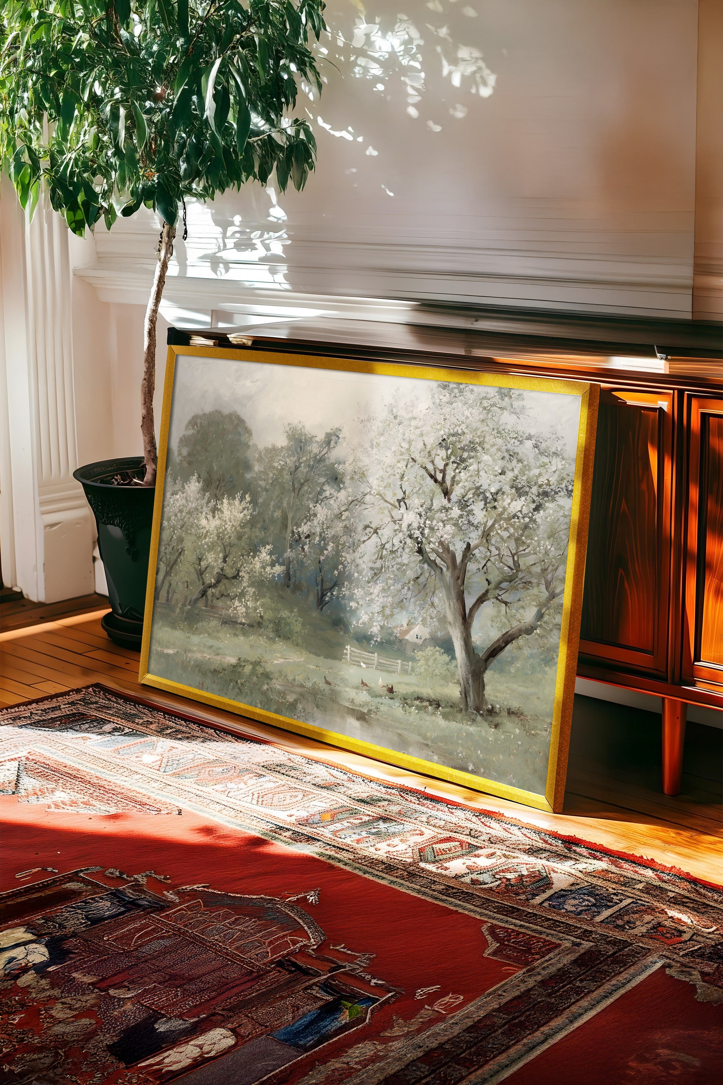 Vintage Tablo, Gold Çerçeveli Poster, Vintage Duvar Dekoru