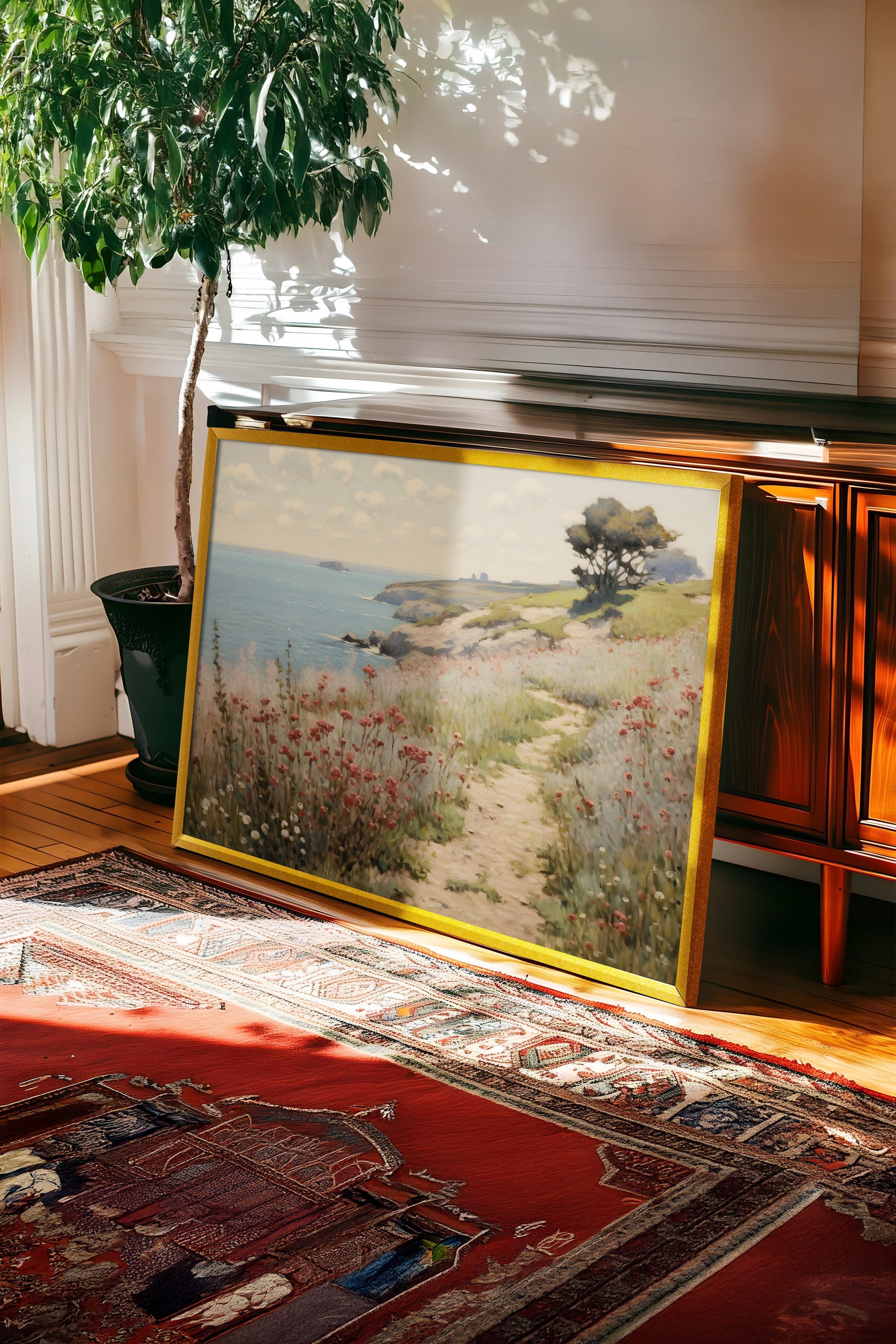 Vintage Tablo, Gold Çerçeveli Poster, Vintage Duvar Dekoru