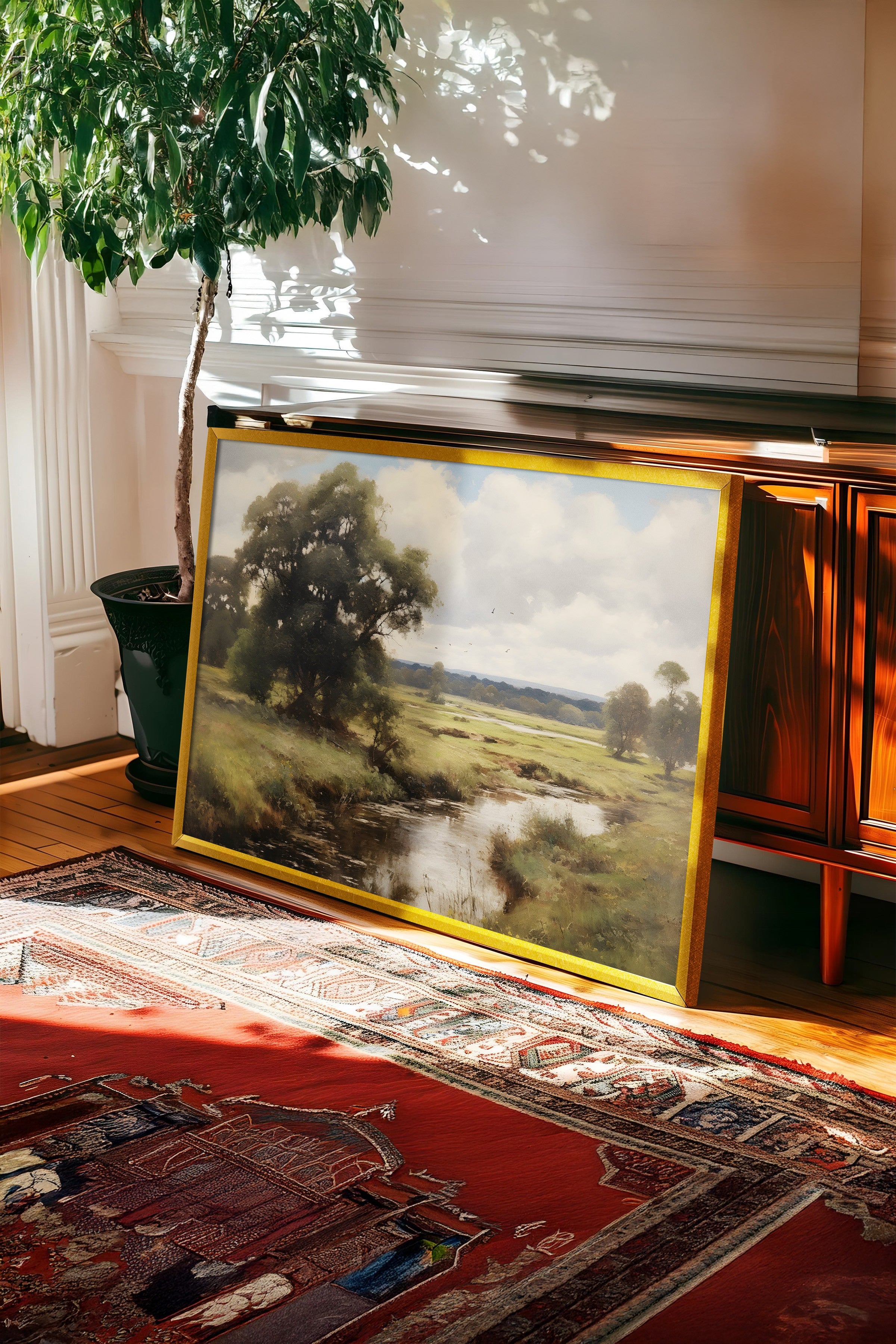 Vintage Tablo, Gold Çerçeveli Poster, Vintage Duvar Dekoru