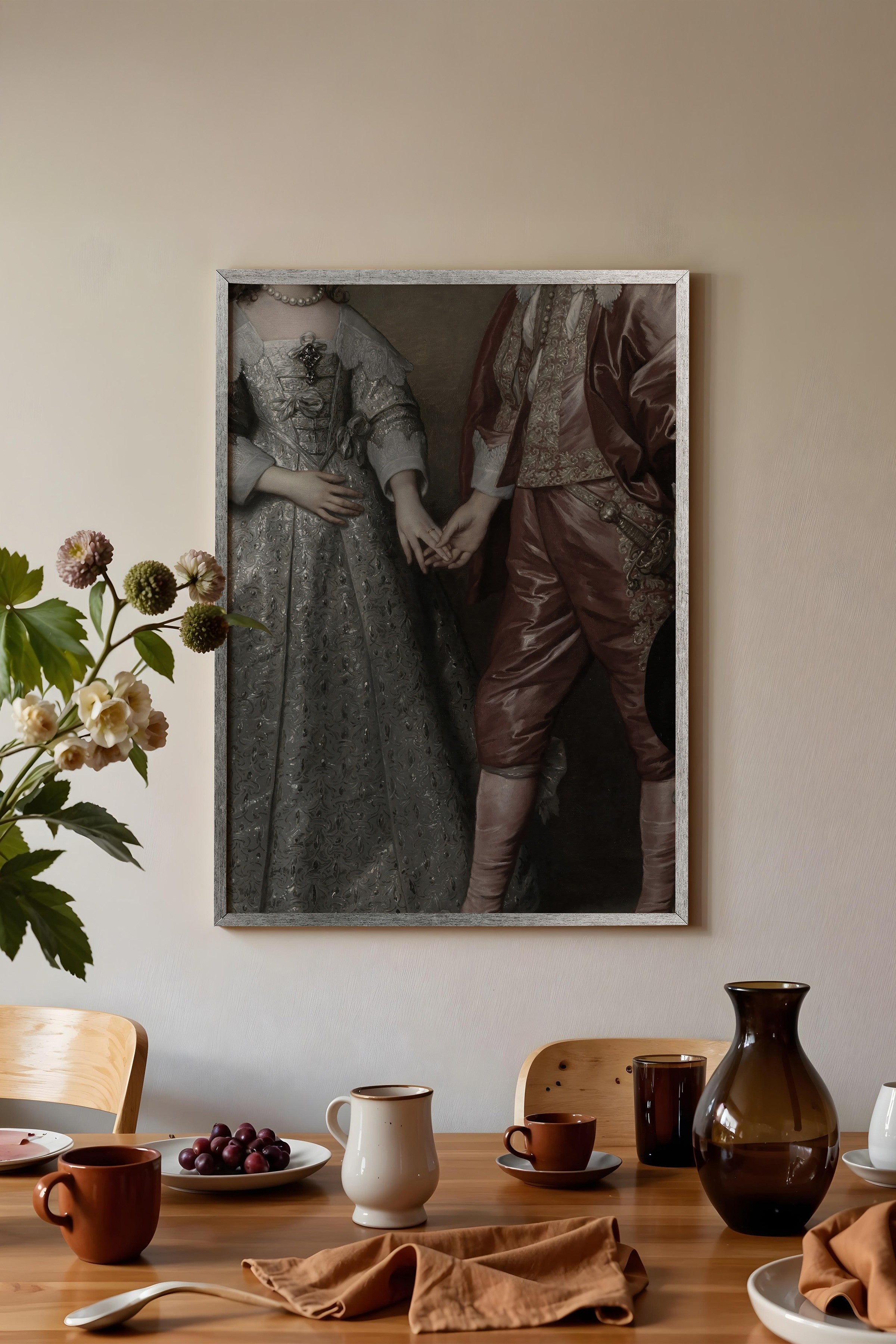 Vintage Tablo, Gümüş Çerçeveli Poster, Vintage Duvar Dekoru