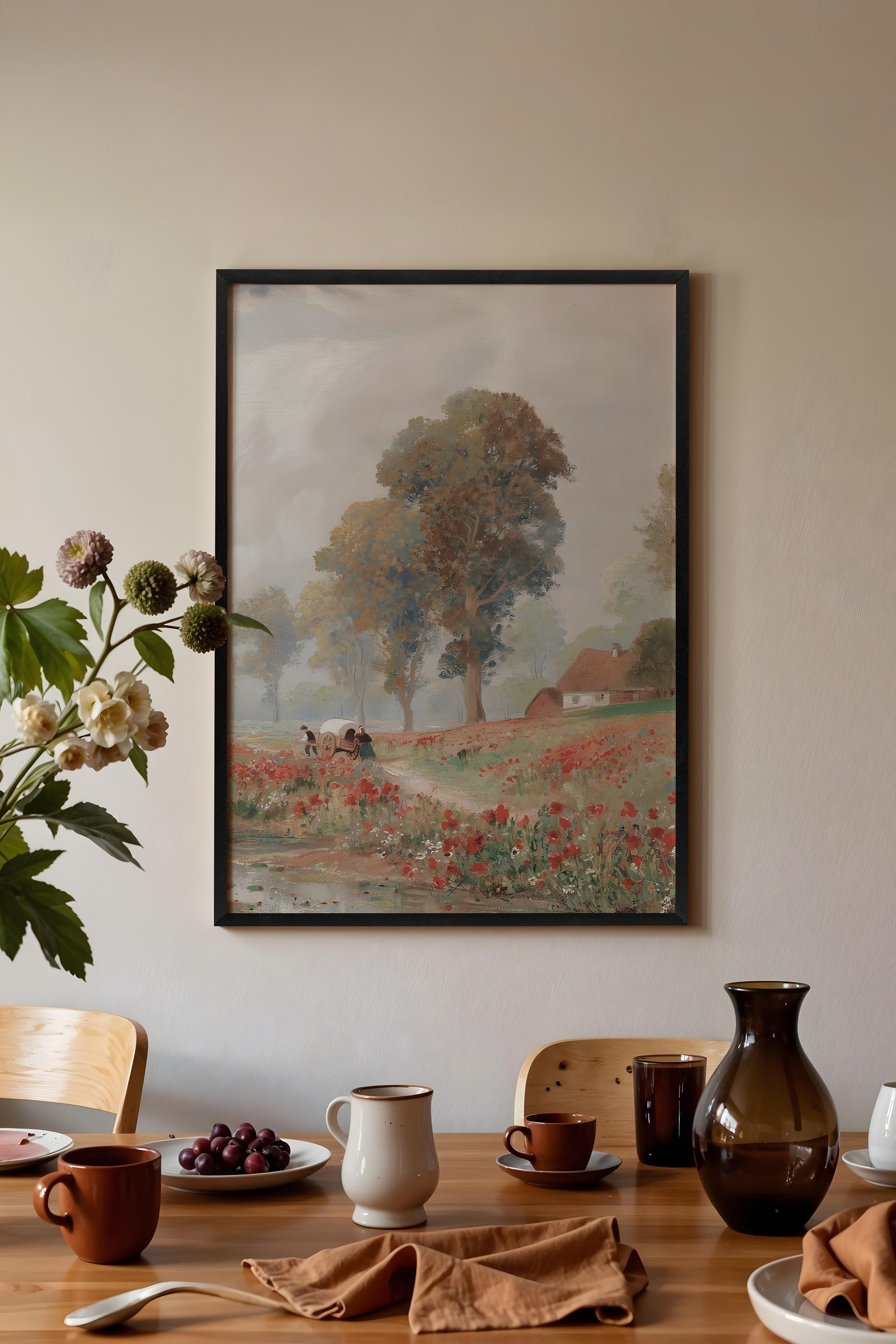 Vintage Tablo, Siyah Çerçeveli Poster, Vintage Duvar Dekoru