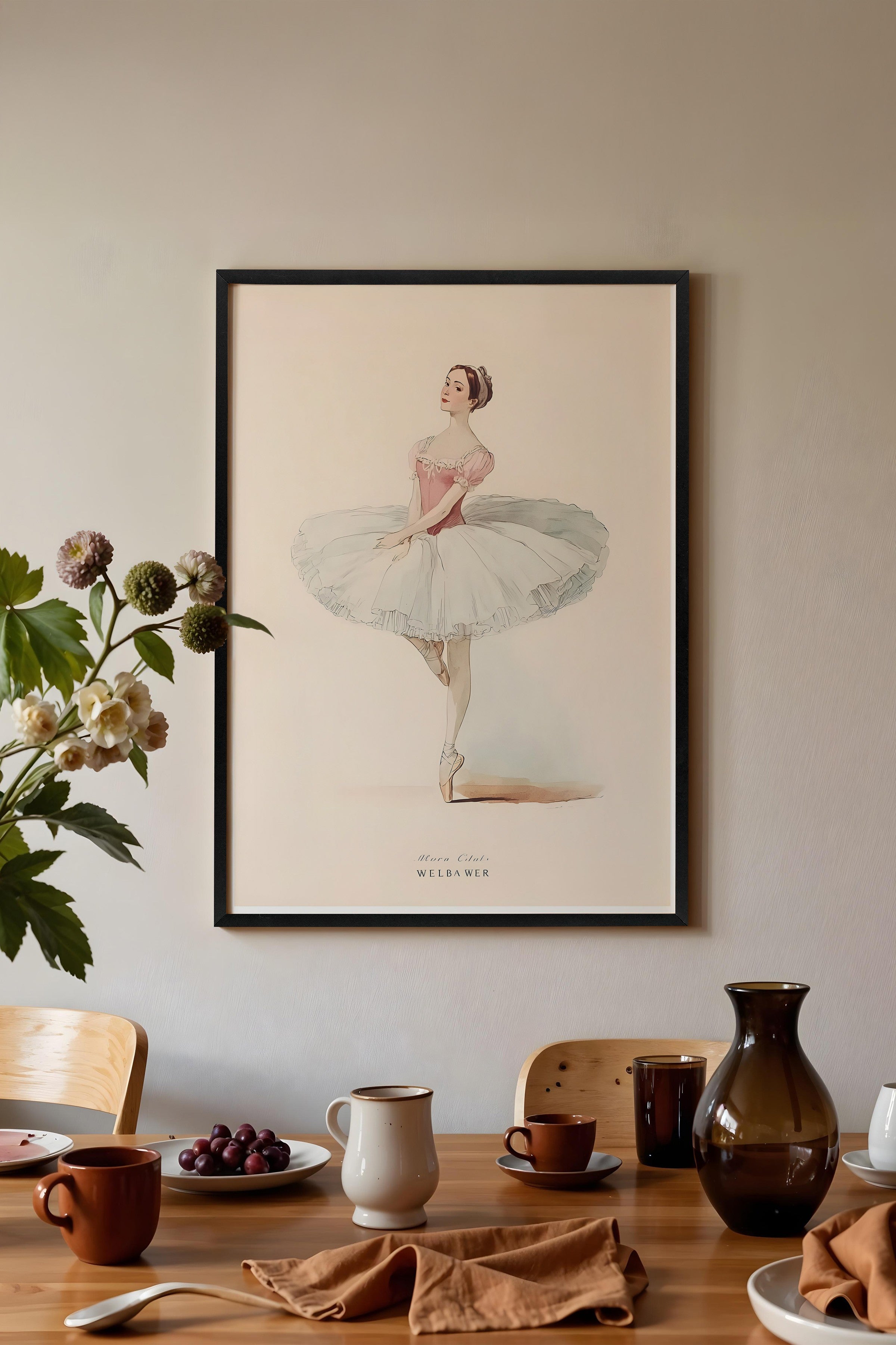 Vintage Tablo, Siyah Çerçeveli Poster, Vintage Duvar Dekoru