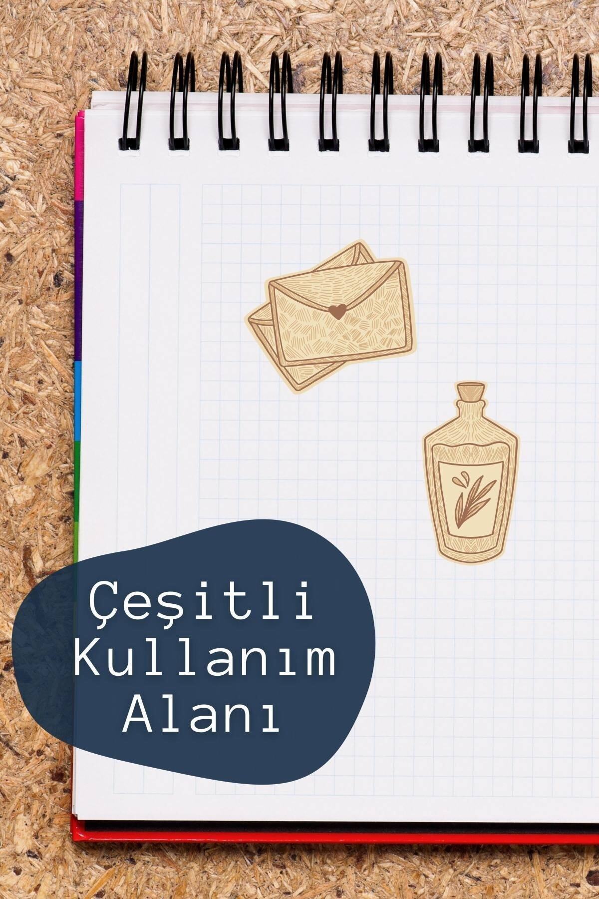 Vintage Temalı Sticker Seti - 10 Adet Etiket Seti- Telefon, Tablet, Defter Laptop Uyumlu Etiket