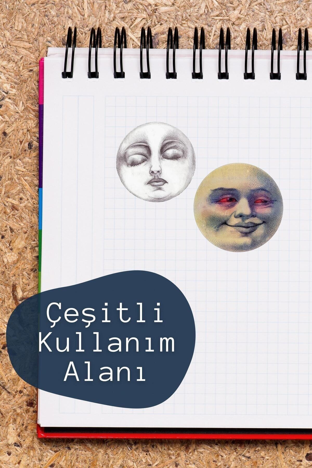 Vintage Temalı Sticker Seti - 12 Adet Etiket Seti- Telefon, Tablet, Defter Laptop Uyumlu Etiket