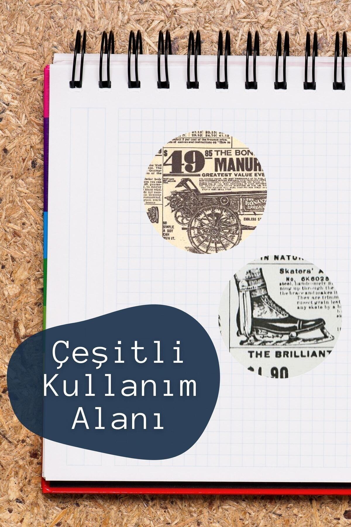 Vintage Temalı Sticker Seti - 12 Adet Etiket Seti- Telefon, Tablet, Defter Laptop Uyumlu Etiket