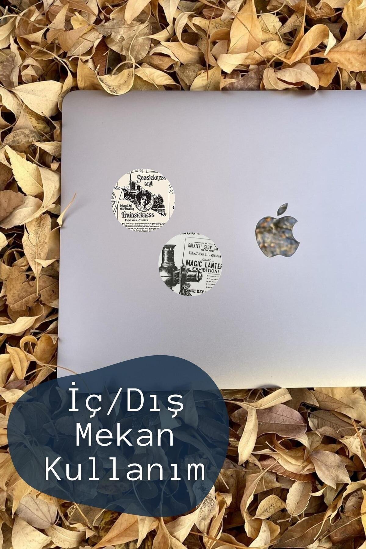 Vintage Temalı Sticker Seti - 12 Adet Etiket Seti- Telefon, Tablet, Defter Laptop Uyumlu Etiket