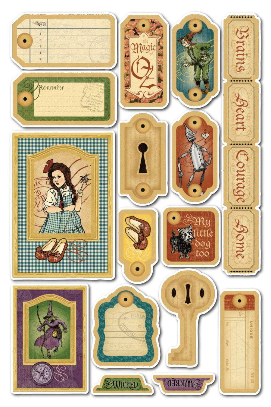 Vintage Temalı Sticker Seti - 17 Adet Etiket Seti- Telefon, Tablet, Defter Laptop Uyumlu Etiket