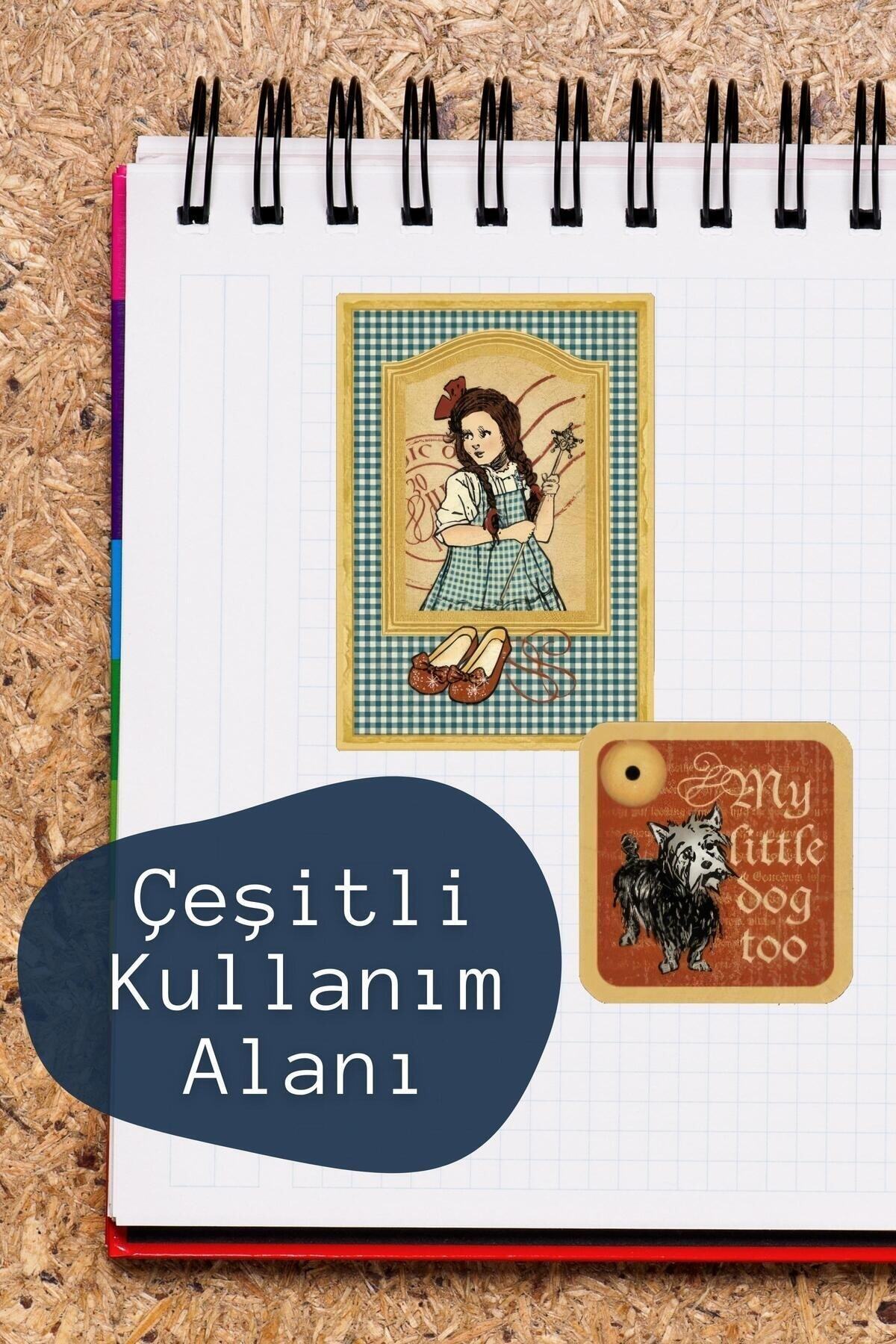 Vintage Temalı Sticker Seti - 17 Adet Etiket Seti- Telefon, Tablet, Defter Laptop Uyumlu Etiket