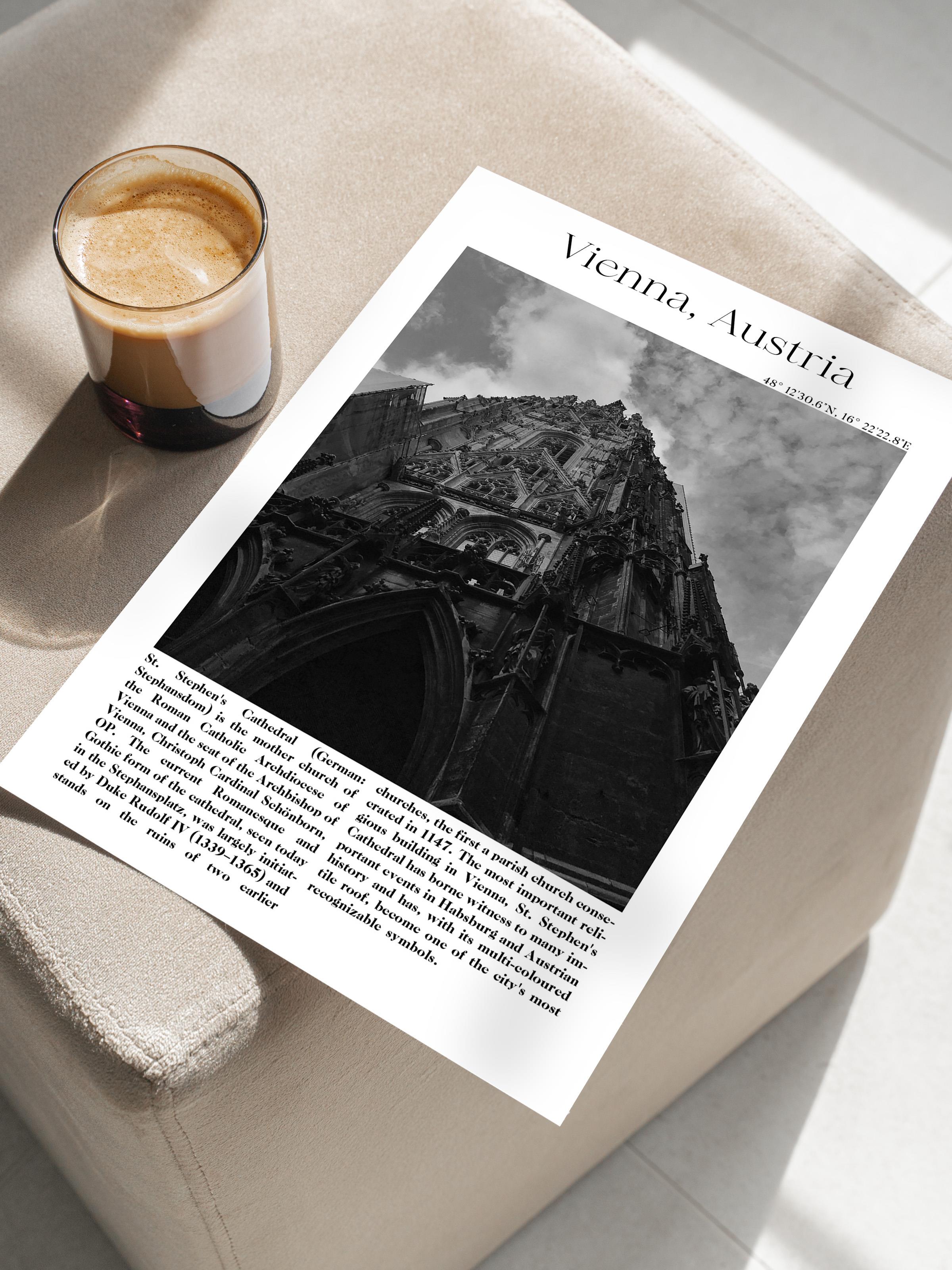 Viyana - Avusturya, Şehir Temalı Poster, Çerçevesiz Duvar Posteri, NO:30048