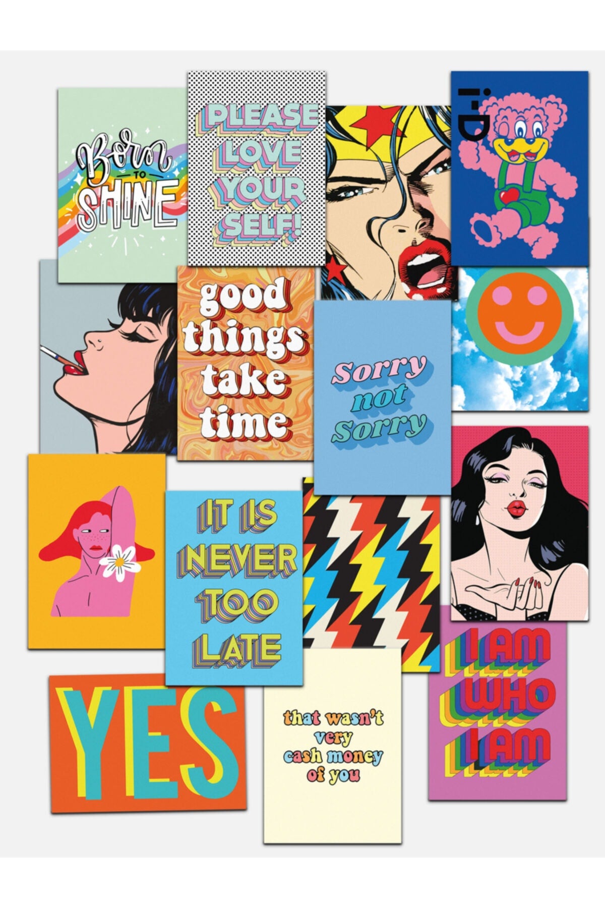 Vsco Duvar Kağıdı Seti, Retro Poster Kolaj Seti, Dekoratif Poster Kolaj Seti, Çerçevesiz Posterler