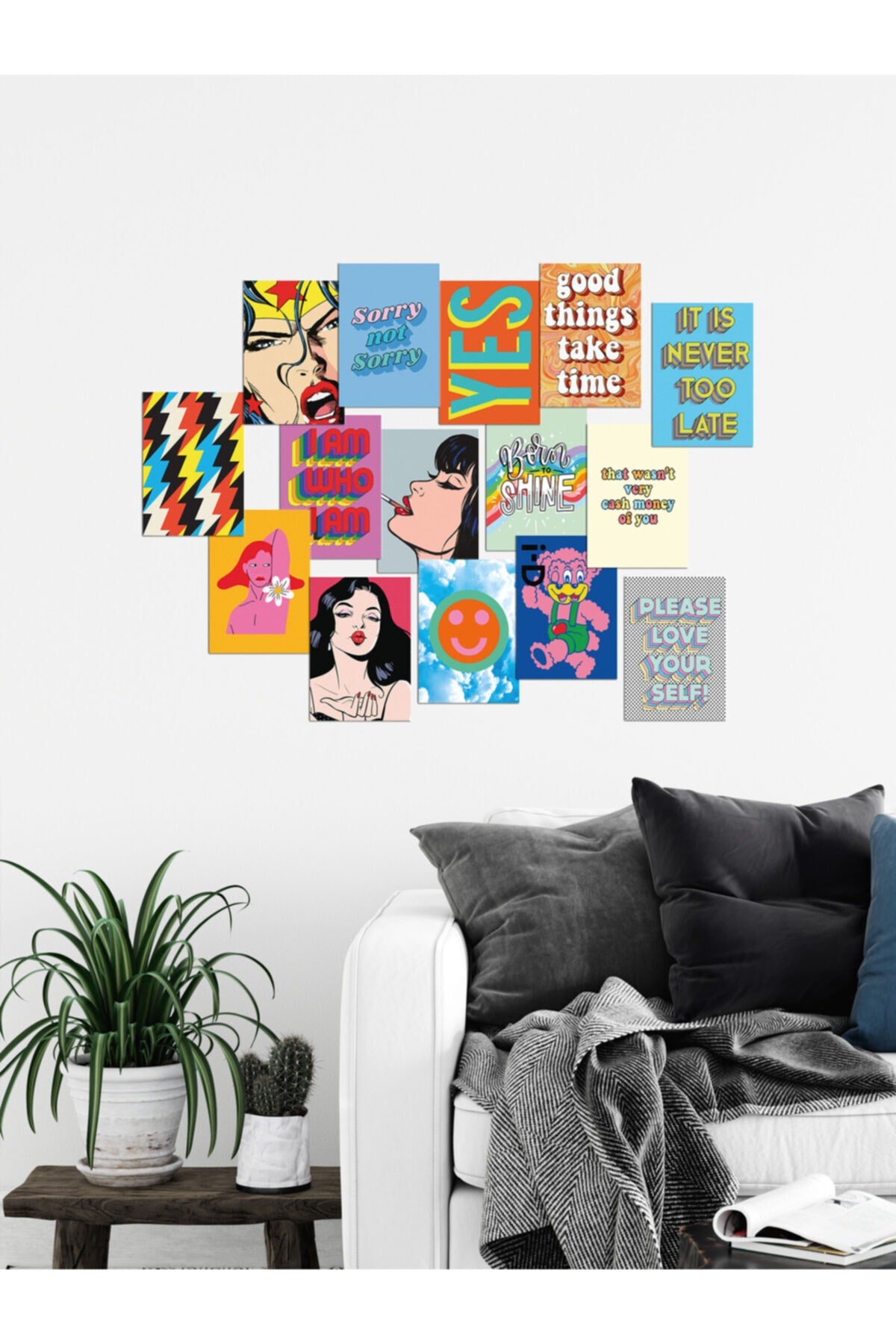 Vsco Duvar Kağıdı Seti, Retro Poster Kolaj Seti, Dekoratif Poster Kolaj Seti, Çerçevesiz Posterler