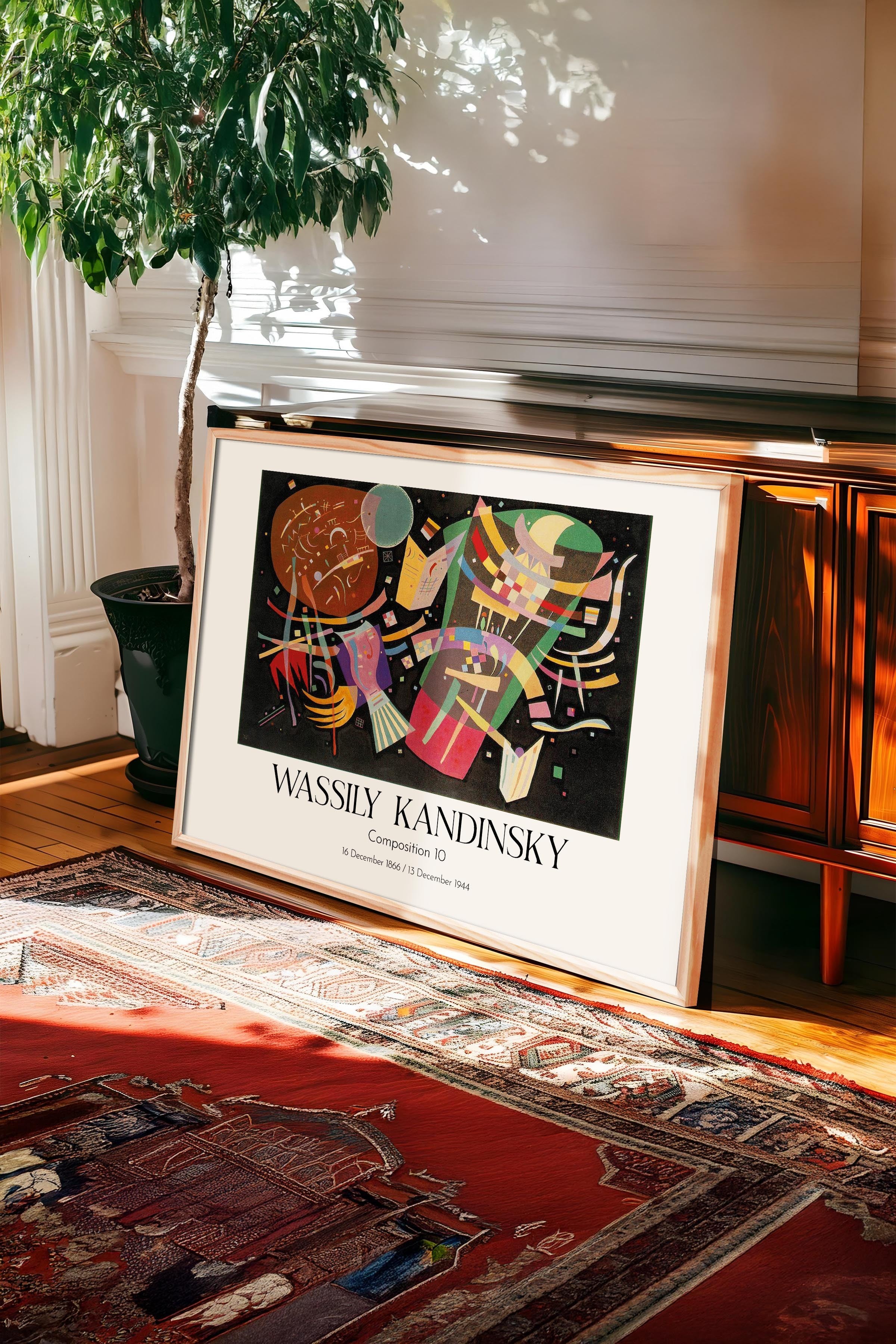 Wassily Kandinsky - Composition 10, Ahşap Çerçeveli Tablo, Sanat Serisi NO:112436