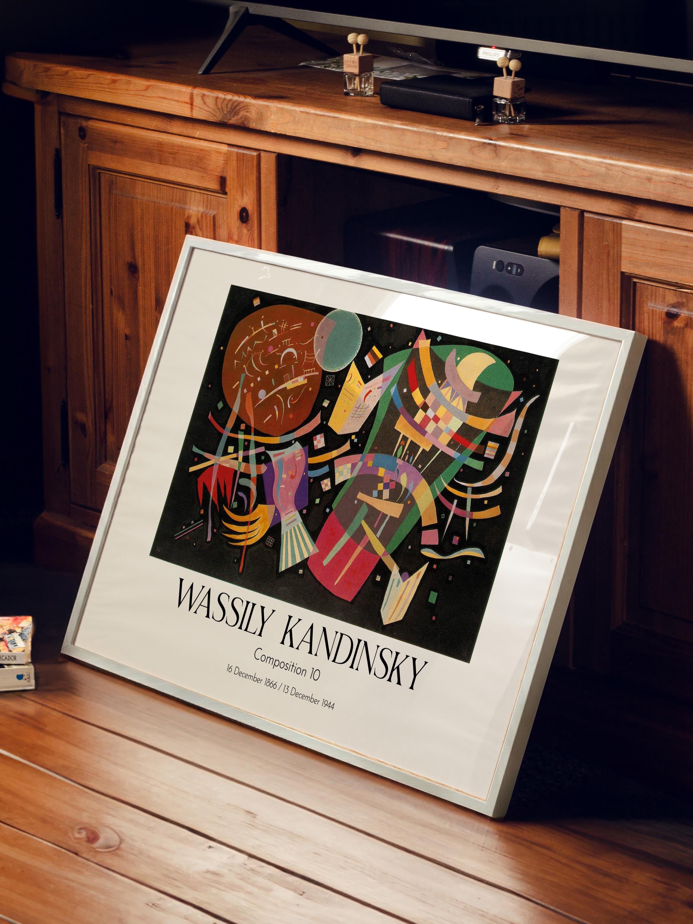 Wassily Kandinsky - Composition 10, Beyaz Çerçeveli Tablo, Sanat Serisi NO:112436