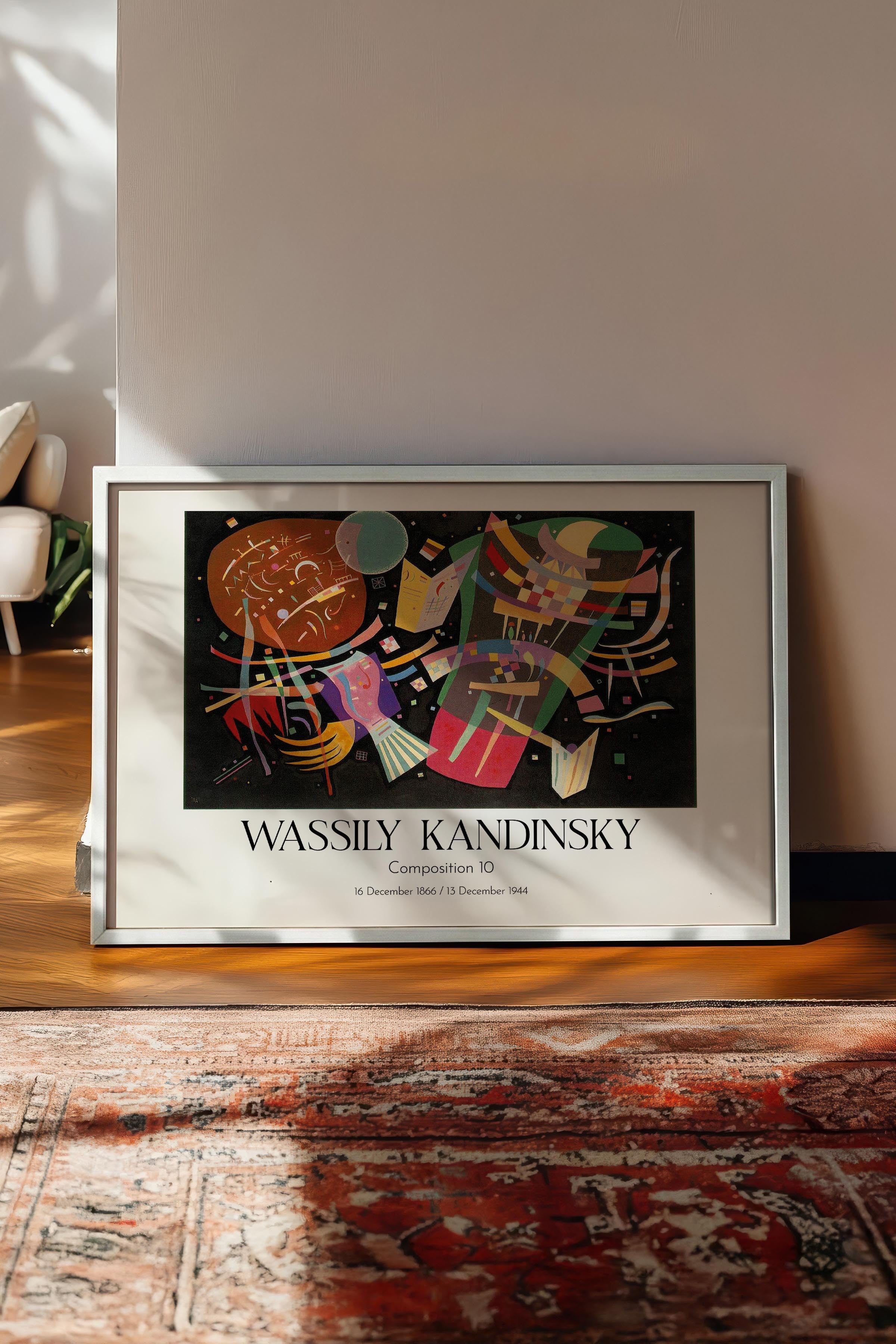 Wassily Kandinsky - Composition 10, Beyaz Çerçeveli Tablo, Sanat Serisi NO:112436