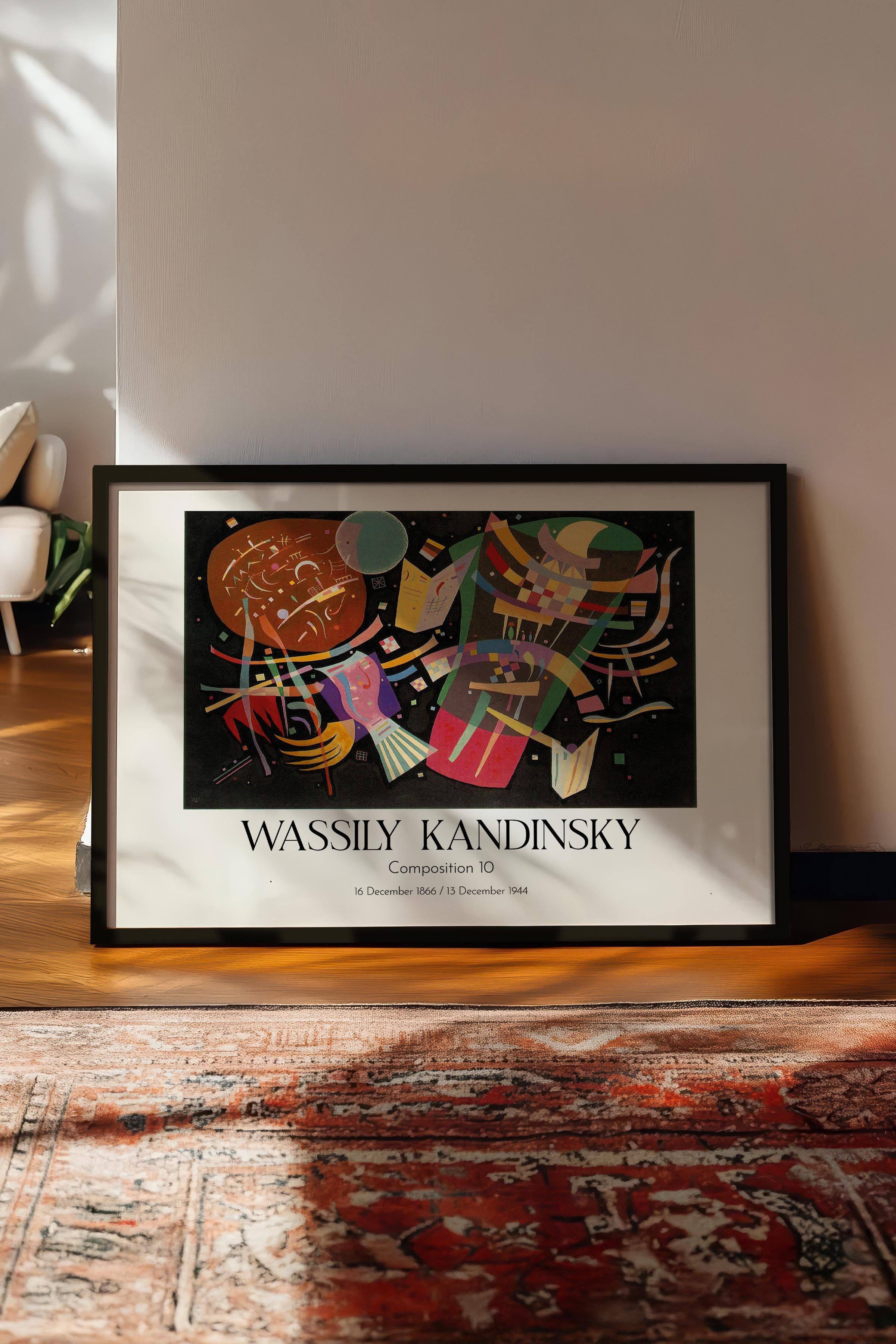 Wassily Kandinsky - Composition 10, Siyah Çerçeveli Tablo, Sanat Serisi NO:112436