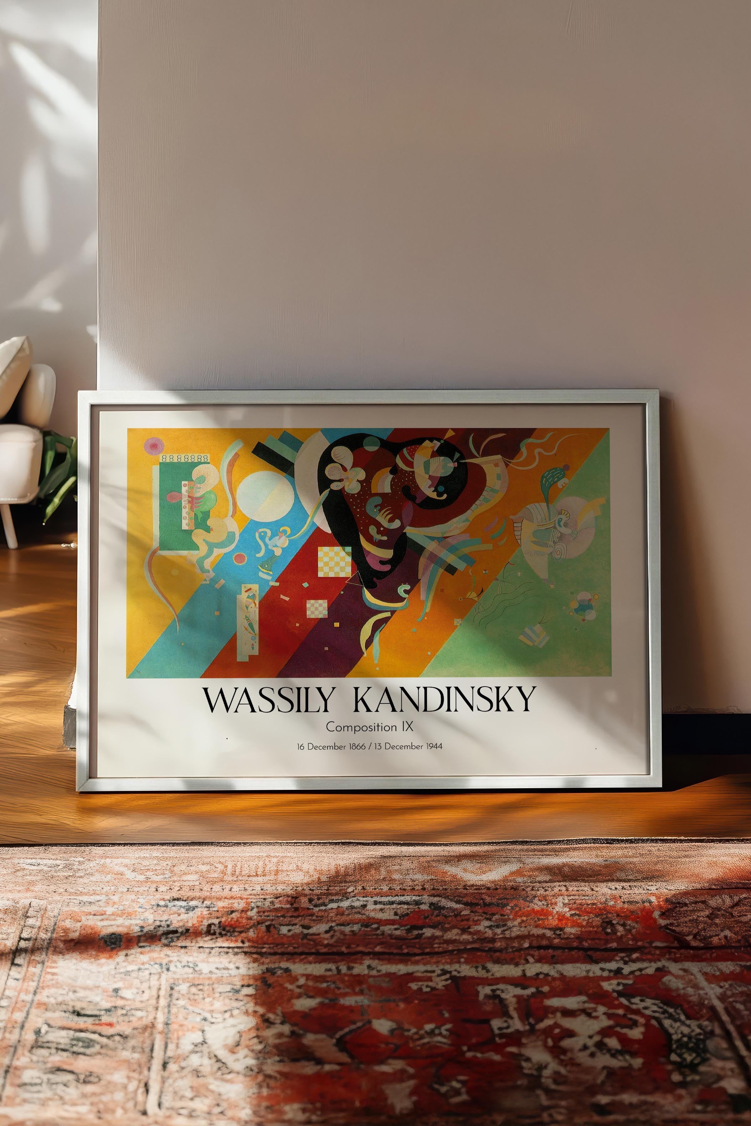 Wassily Kandinsky - Composition IX, Beyaz Çerçeveli Tablo, Sanat Serisi NO:112437