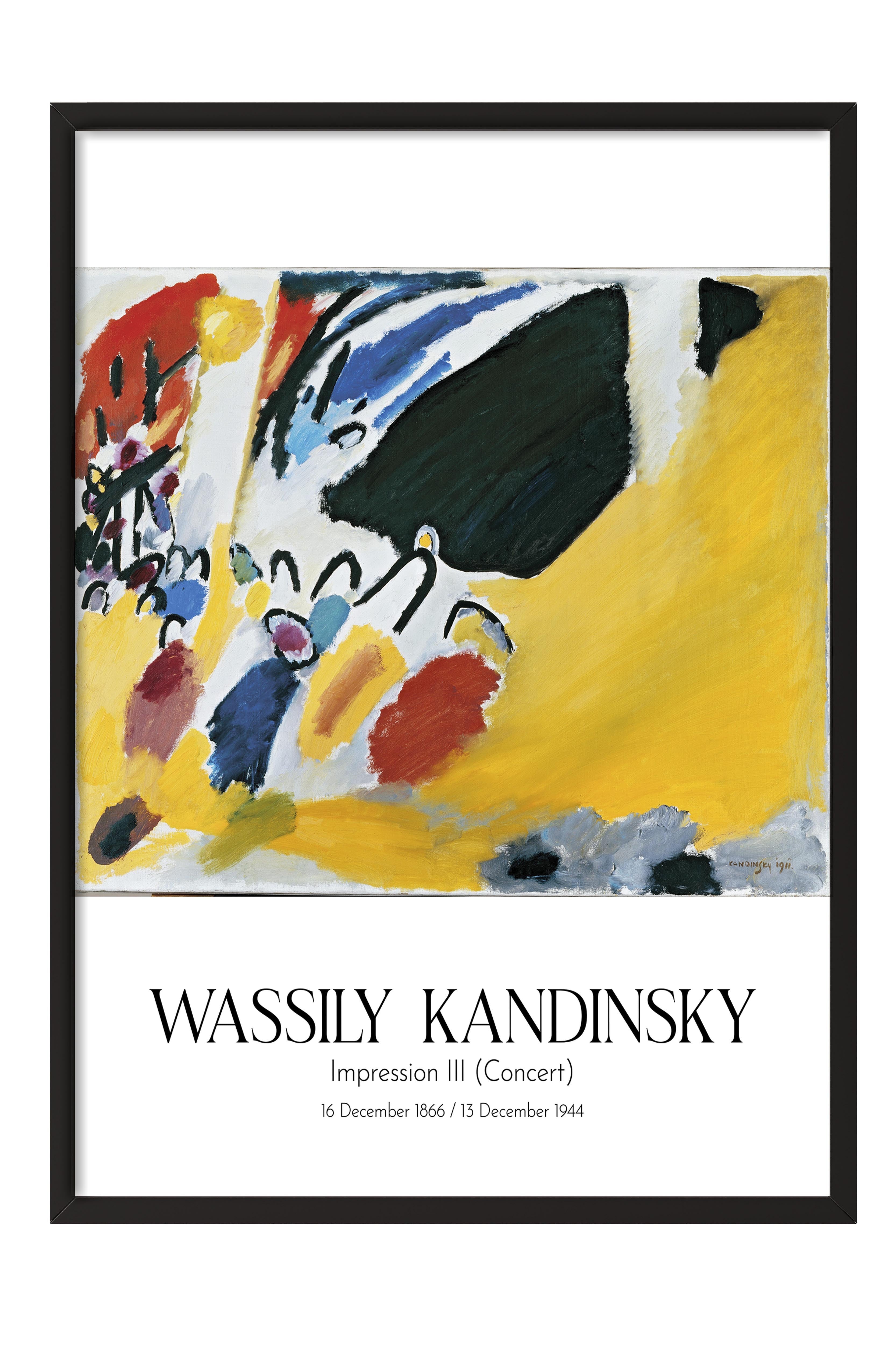 Wassily Kandinsky - Impression III (Concert), Siyah Çerçeveli Tablo, Sanat Serisi NO:112430
