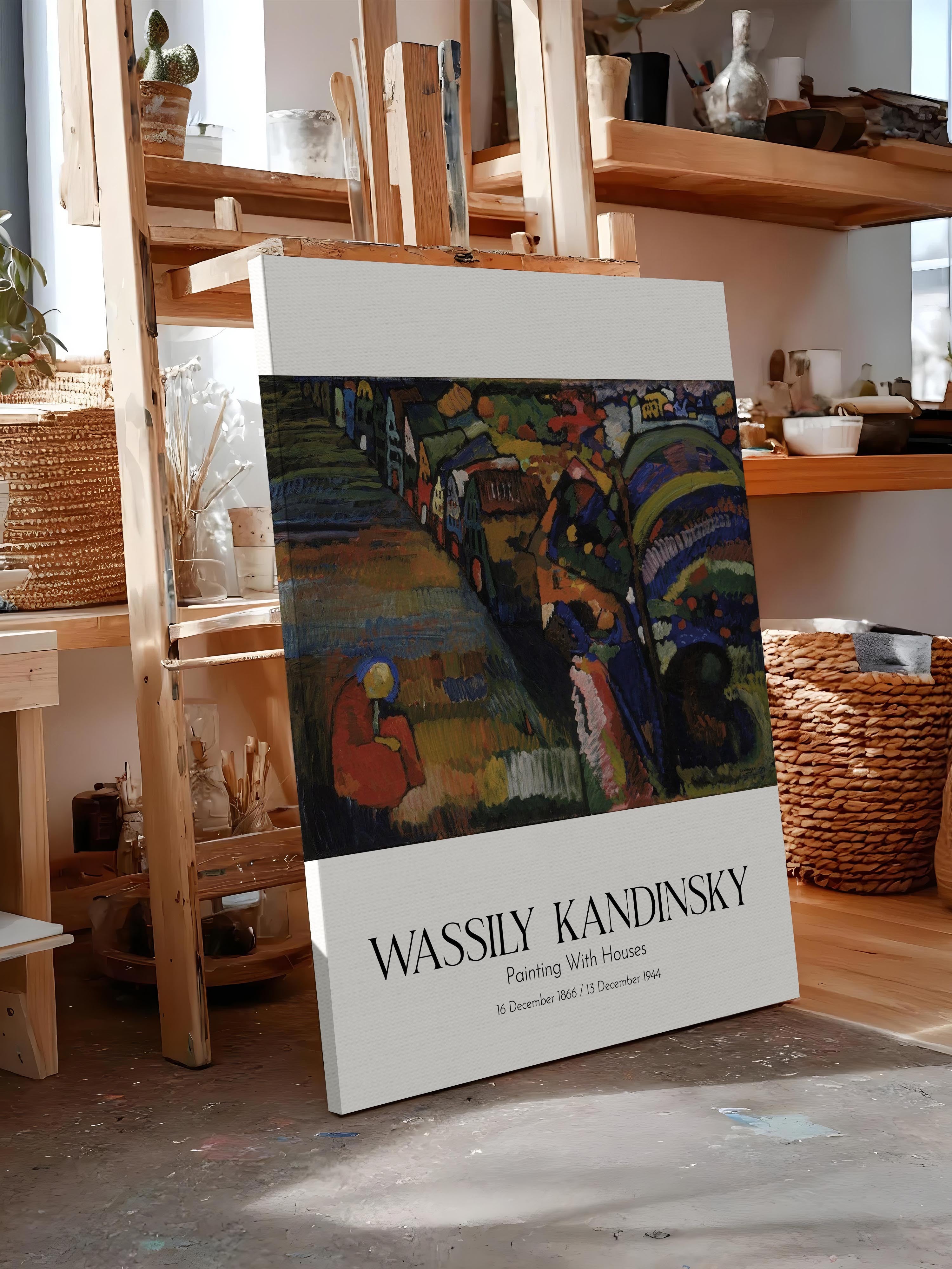 Wassily Kandinsky - Painting With Houses, Kanvas Tablo, Sanat Serisi NO:112432