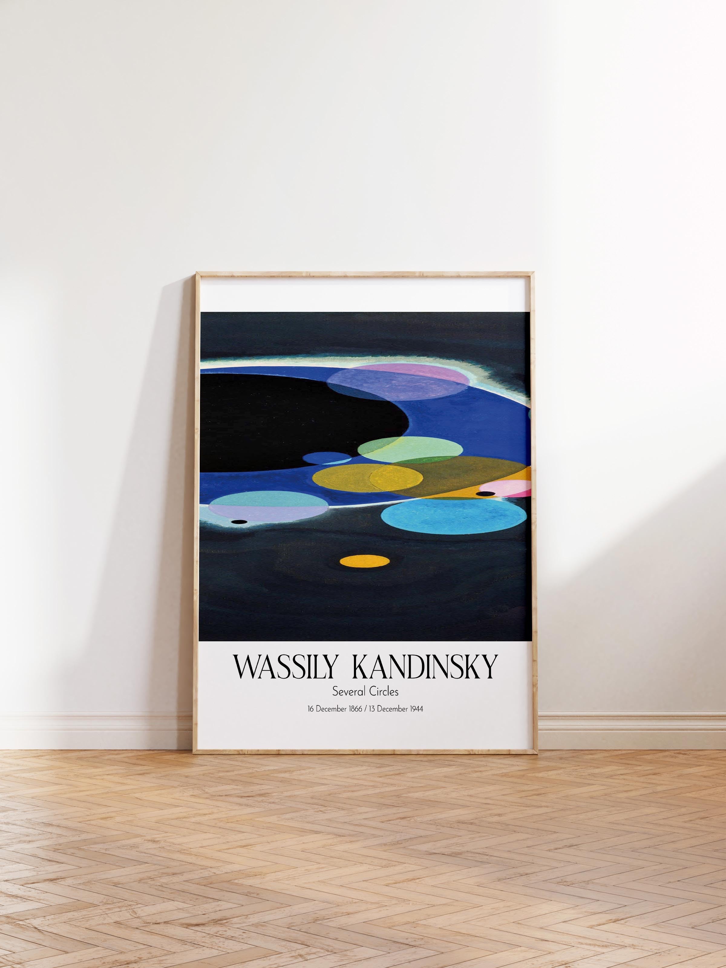 Wassily Kandinsky - Several Circles, Ahşap Çerçeveli Tablo, Sanat Serisi NO:112433