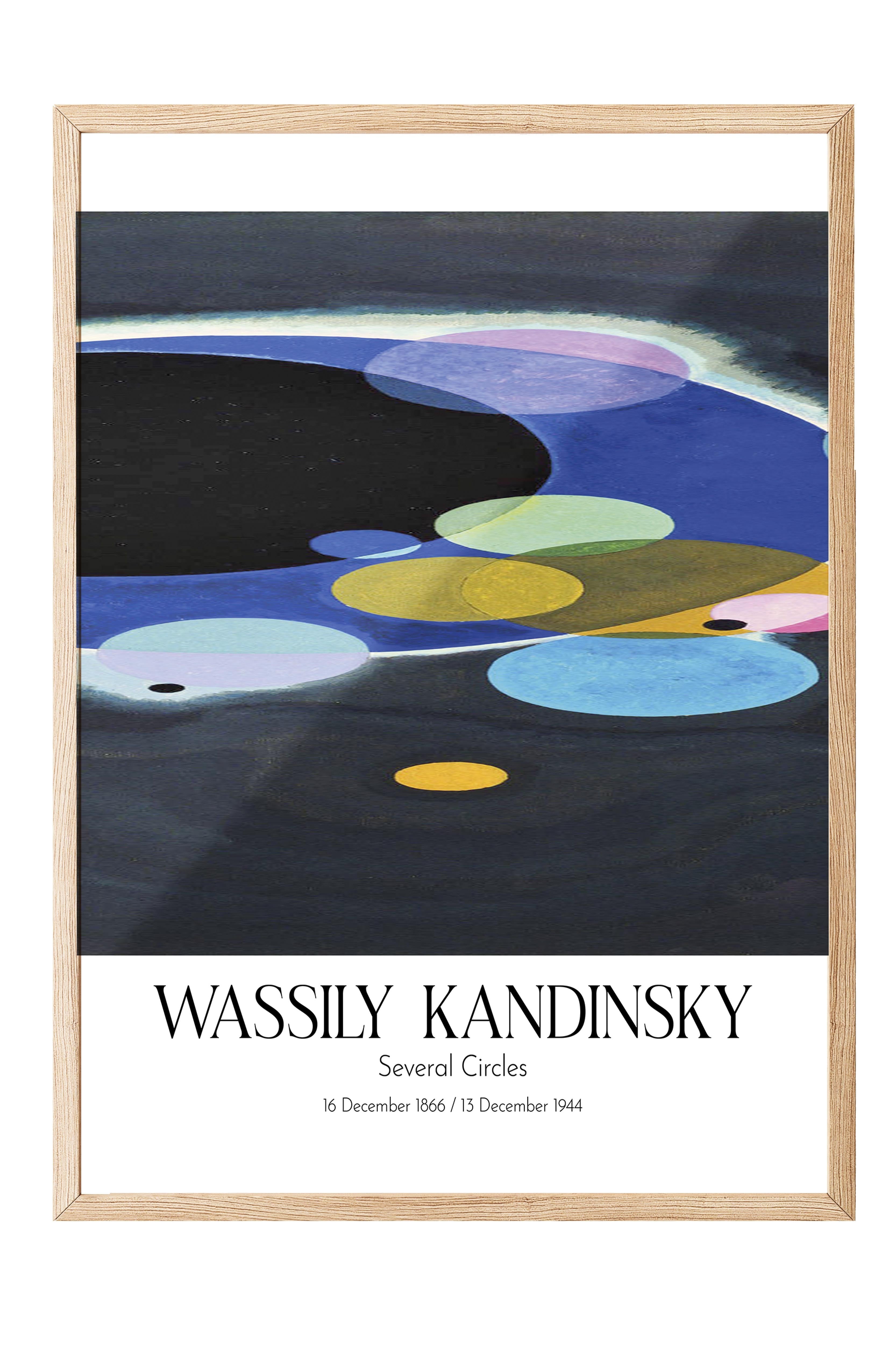 Wassily Kandinsky - Several Circles, Ahşap Çerçeveli Tablo, Sanat Serisi NO:112433