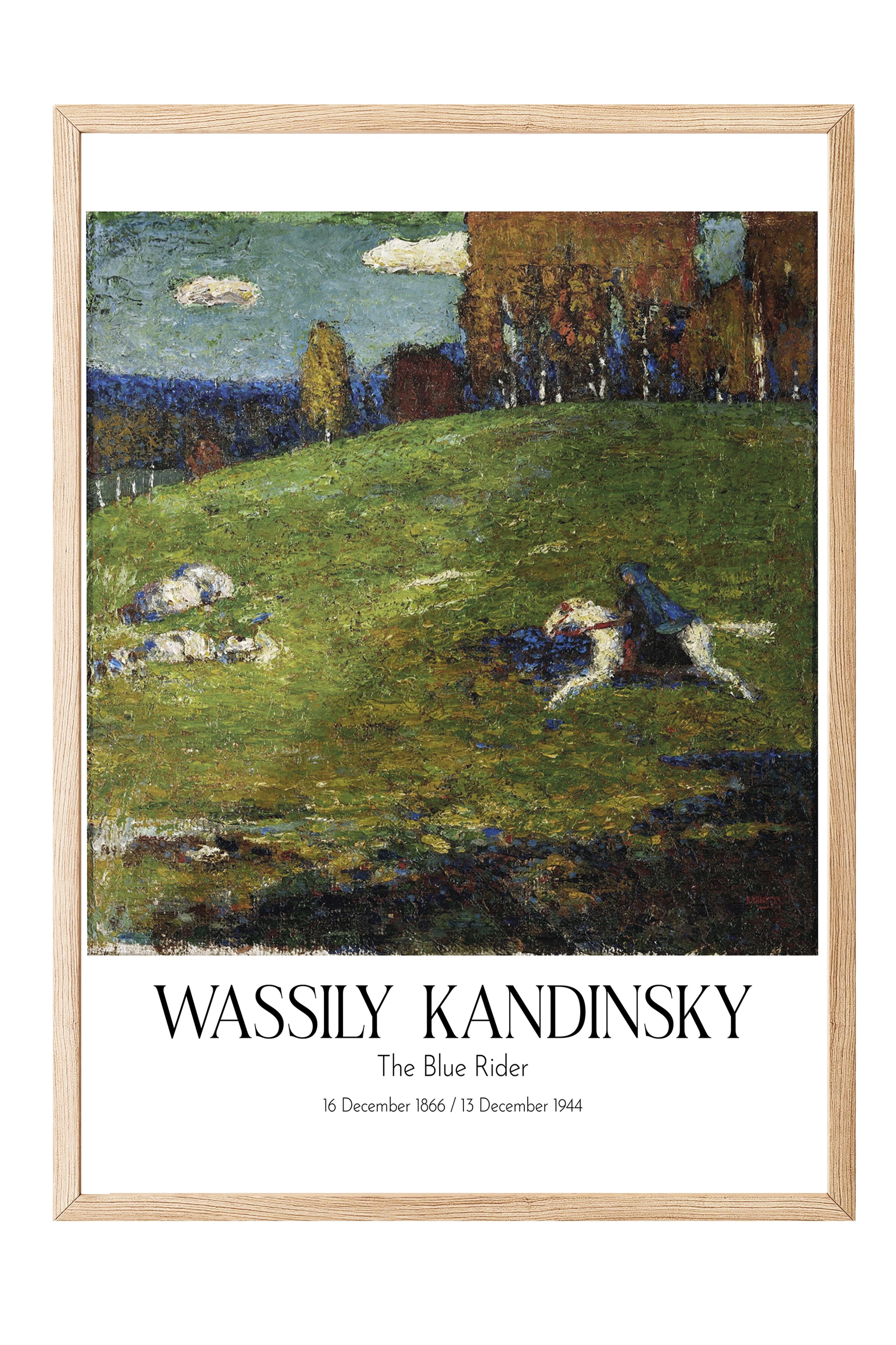 Wassily Kandinsky - The Blue Rider, Ahşap Çerçeveli Tablo, Sanat Serisi NO:112434