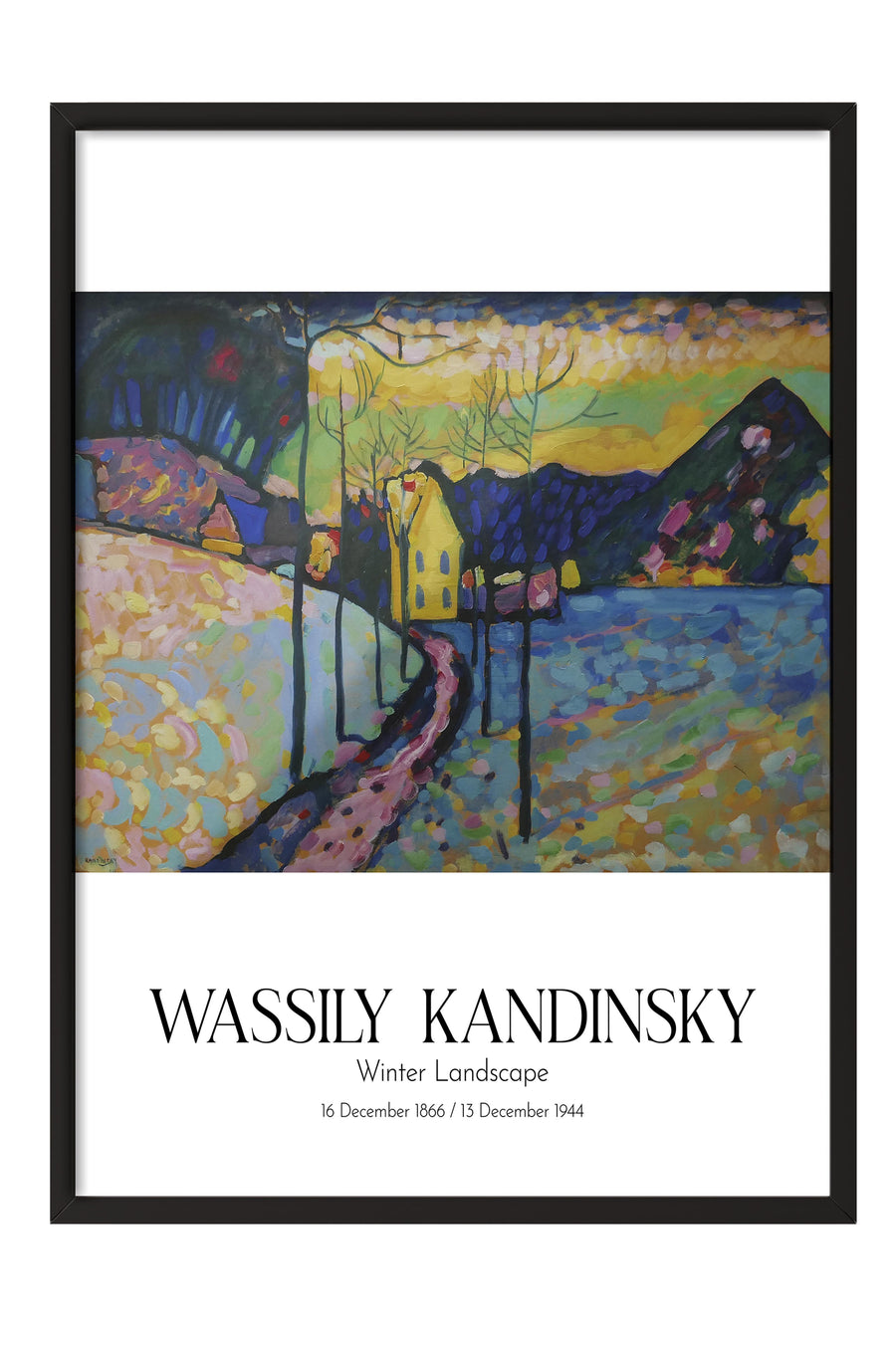 Wassily Kandinsky - Winter Landscape, Siyah Çerçeveli Tablo, Sanat Serisi NO:112435