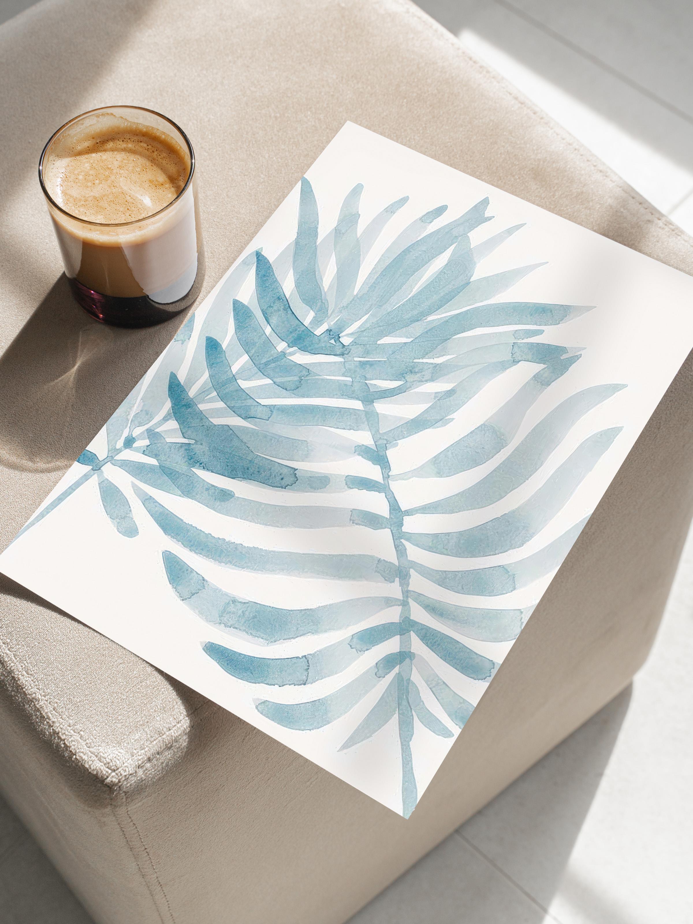 Watercolor Leaf Poster, Çerçevesiz Duvar Posteri, Dikey Duvar Tablosu Comfort Serisi NO:108538