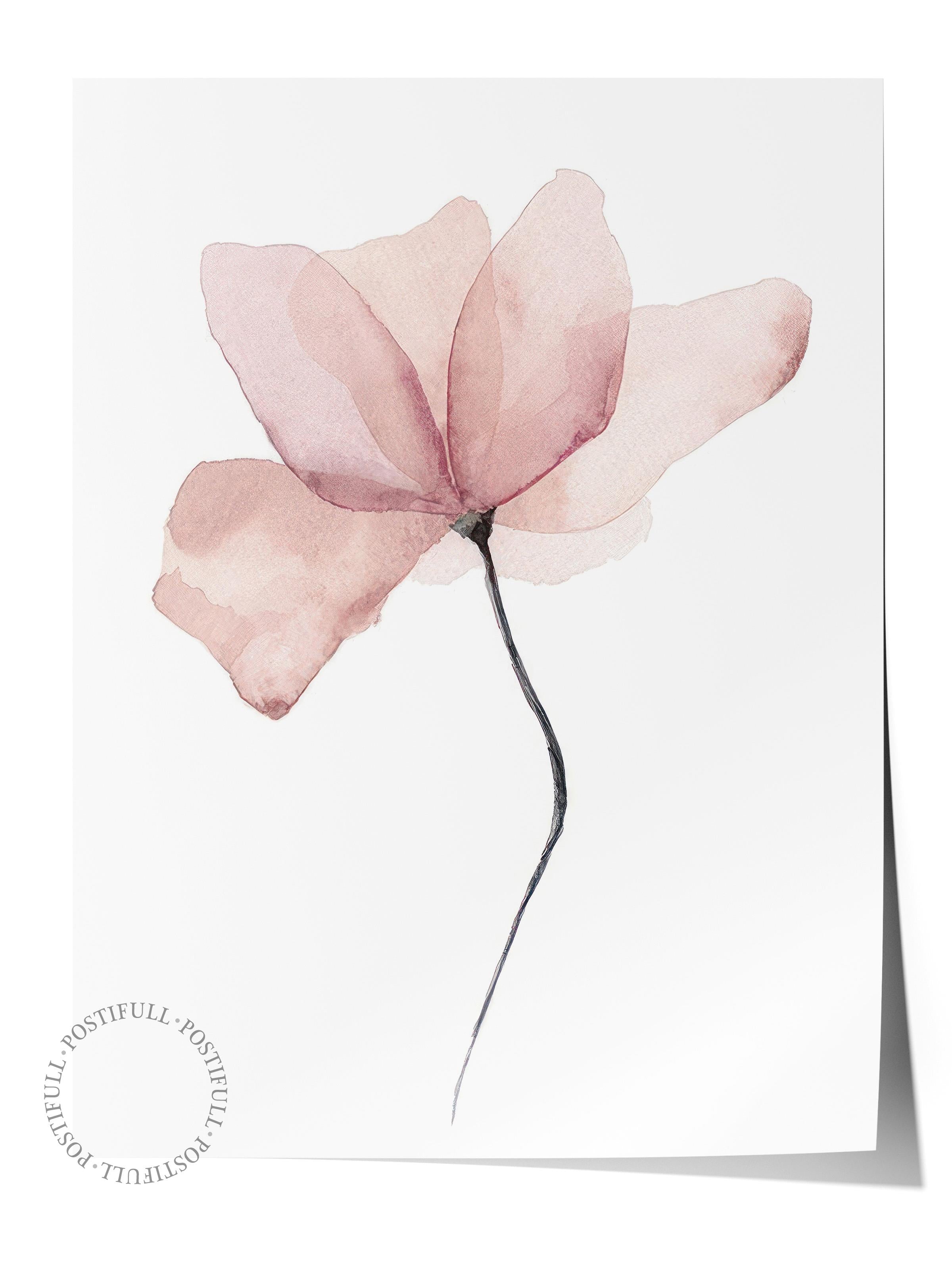 Watercolour Flower Poster, Çerçevesiz Duvar Posteri, Dikey Duvar Tablosu Comfort Serisi NO:108492