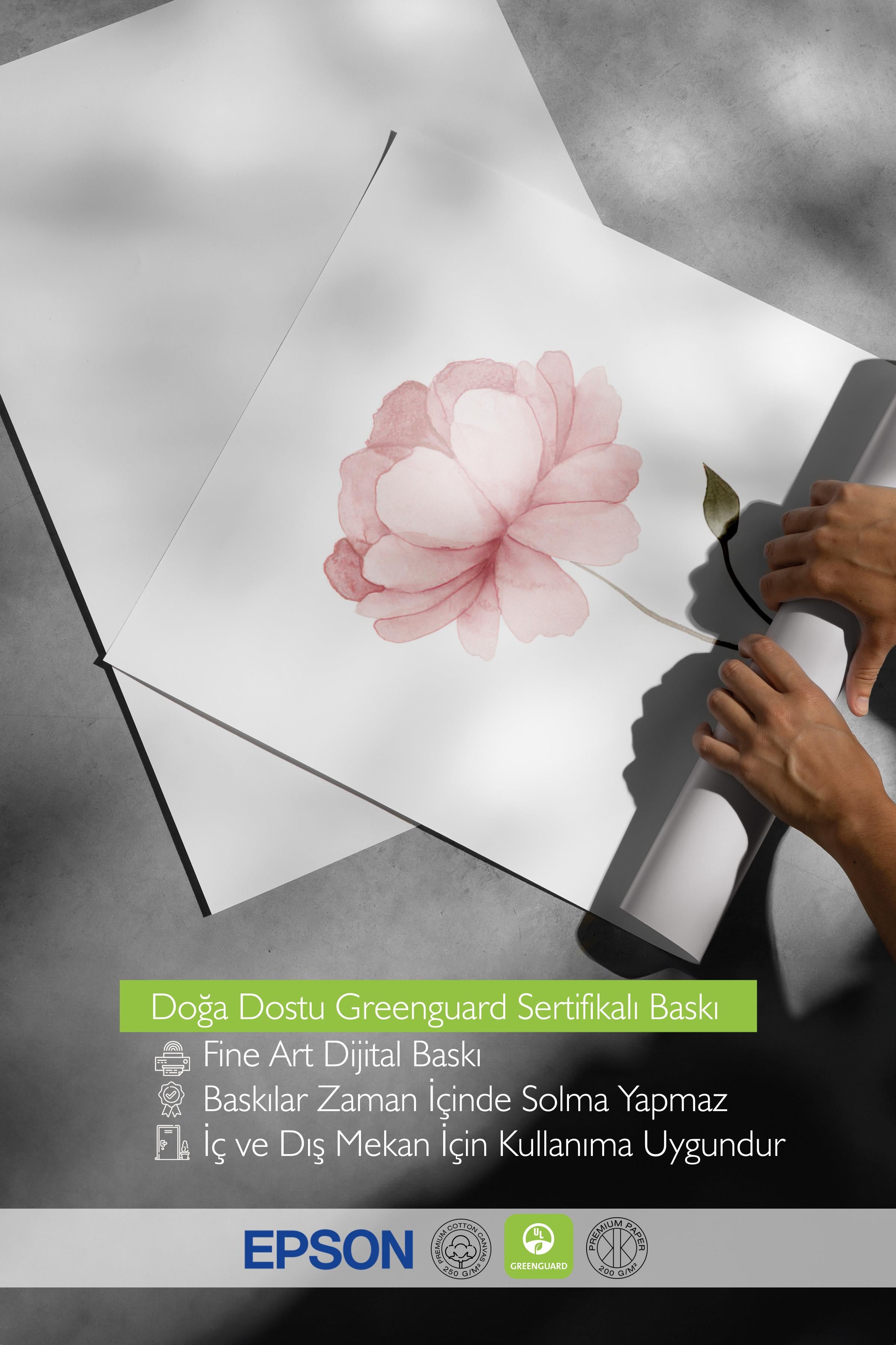 Watercolour Peony Poster, Çerçevesiz Duvar Posteri, Dikey Duvar Tablosu Comfort Serisi NO:108493