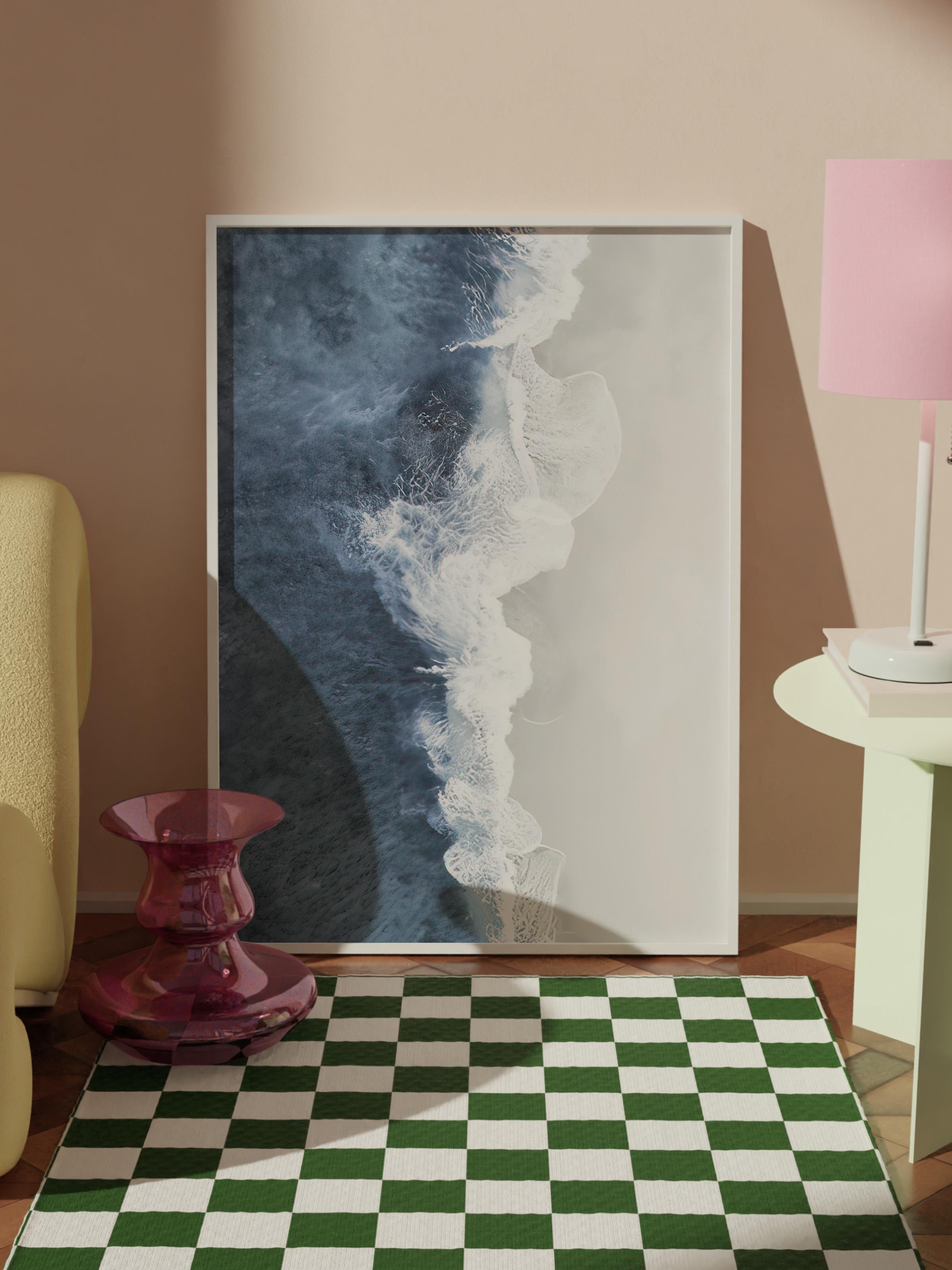 Wave Crush Çerçeveli Tablo, Beyaz Çerçeve ve Poster, Dikey Duvar Tablosu Comfort Serisi NO:108375