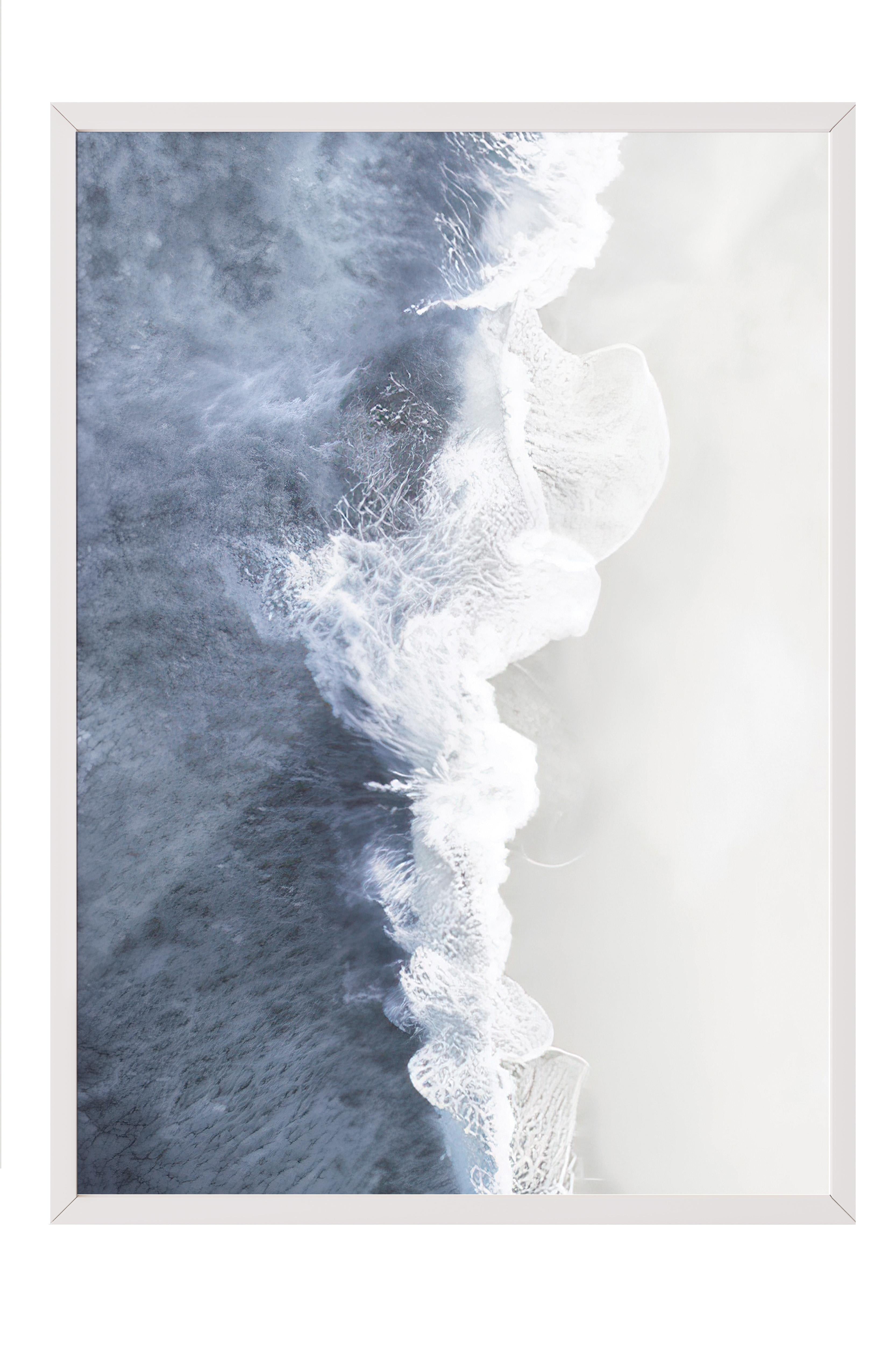 Wave Crush Çerçeveli Tablo, Beyaz Çerçeve ve Poster, Dikey Duvar Tablosu Comfort Serisi NO:108375