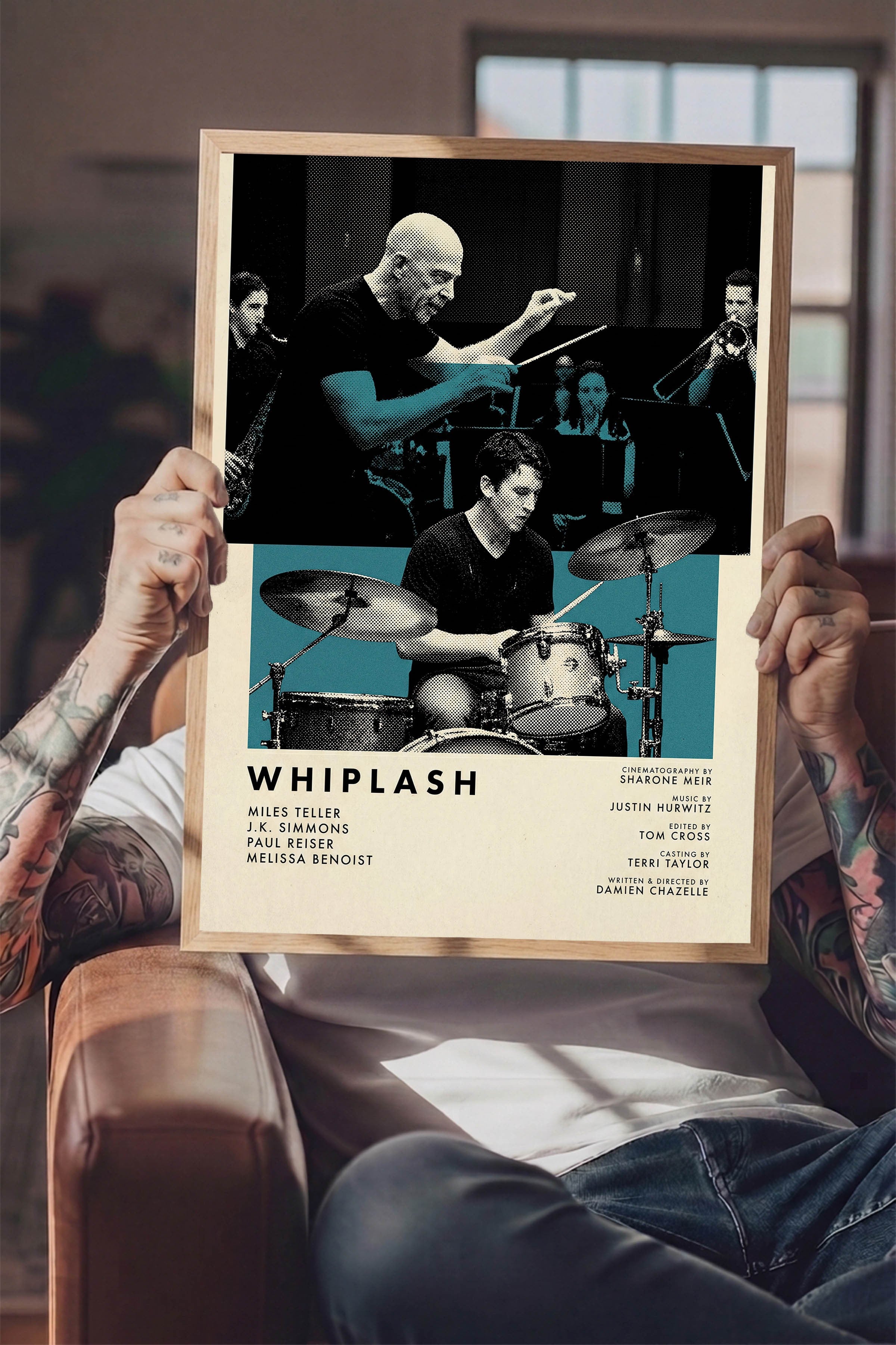 Whiplash Ahşap Çerçeveli Poster, Sinema ve Dizi Tablo, Film Dizi Afişleri NO:112830