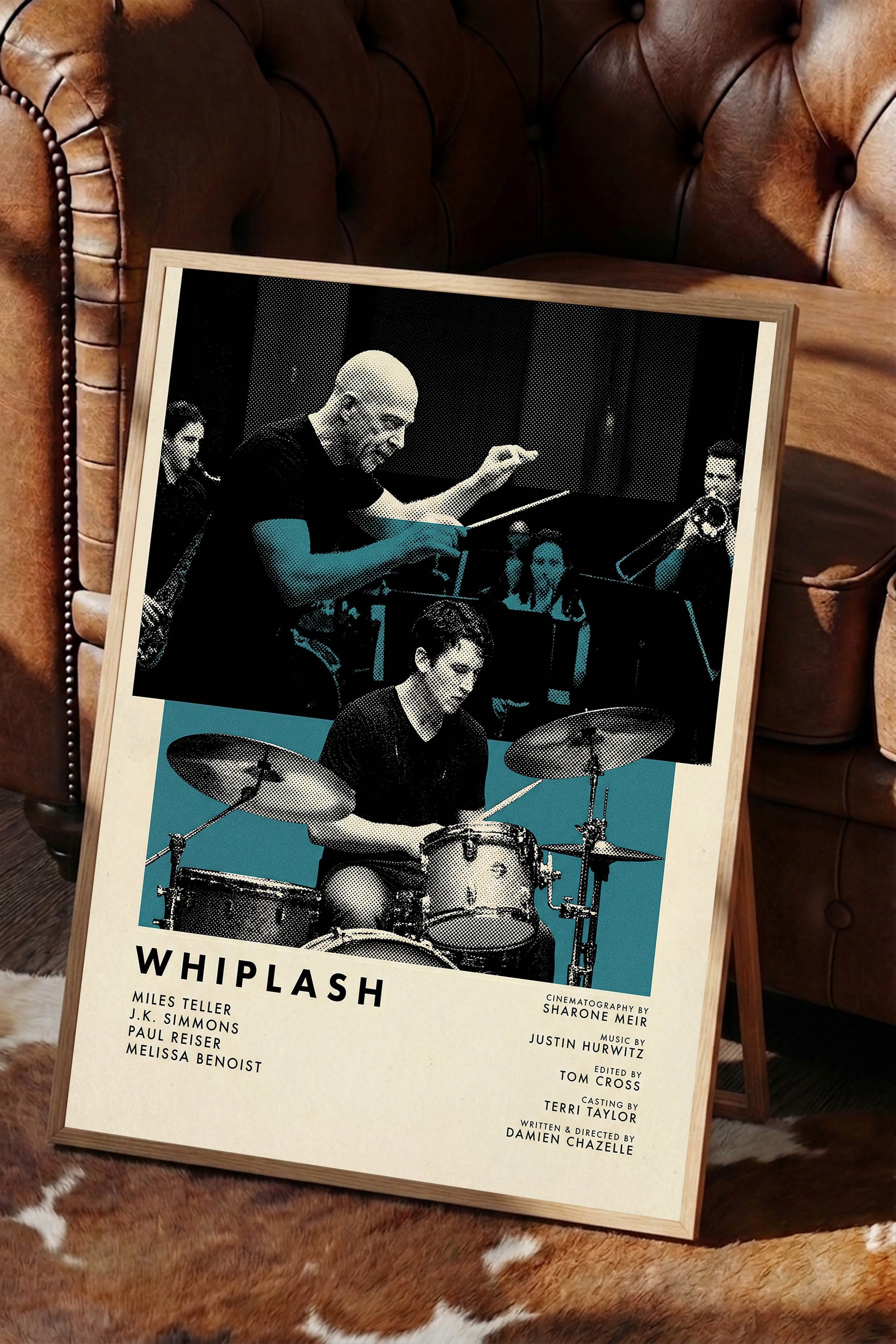 Whiplash Ahşap Çerçeveli Poster, Sinema ve Dizi Tablo, Film Dizi Afişleri NO:112830