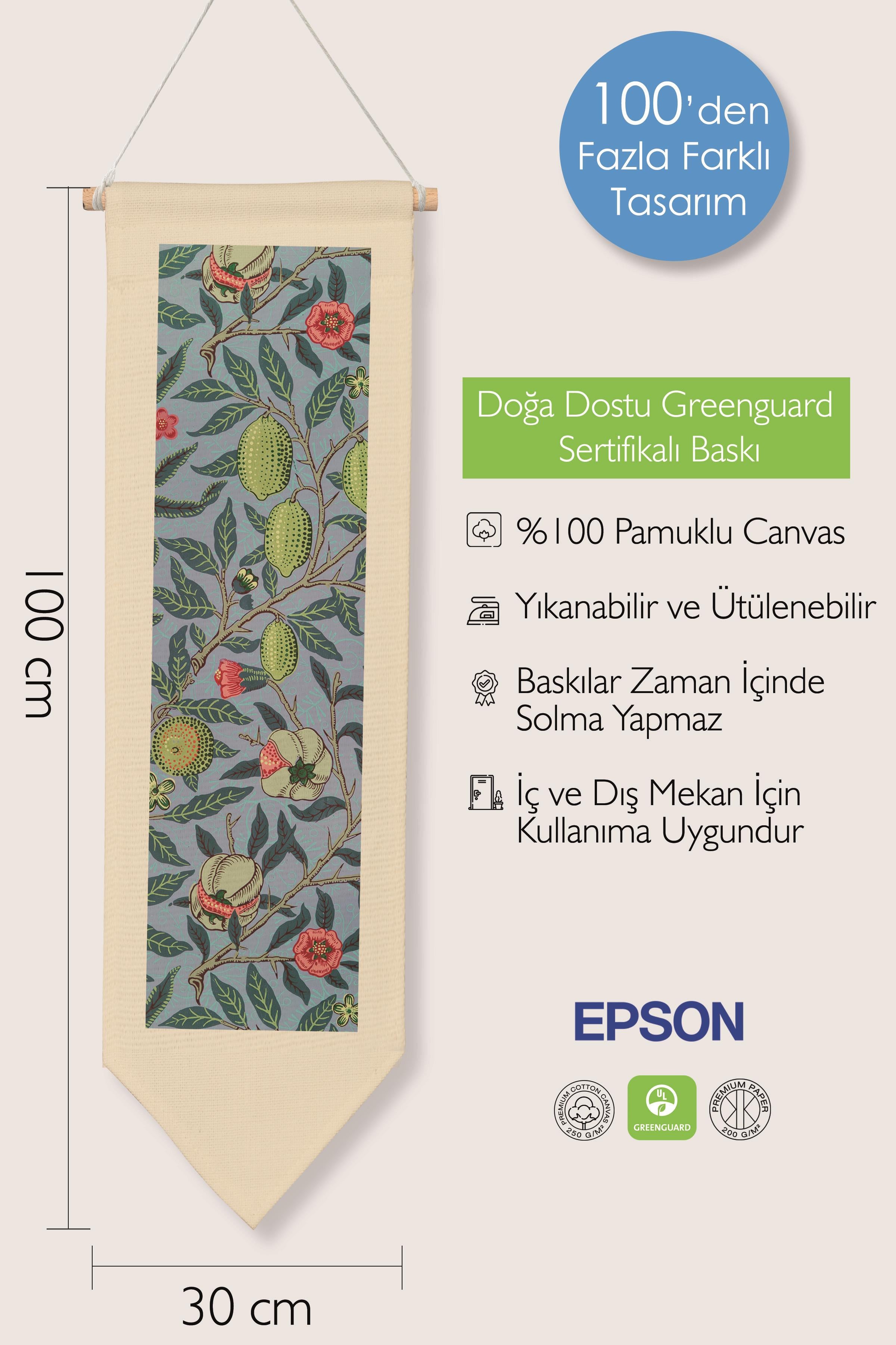 William Morisse Duvar Halısı, Sanat Serisi Dekor, 100cm Kanvas Flama Askılı Duvar Örtüsü NO:668