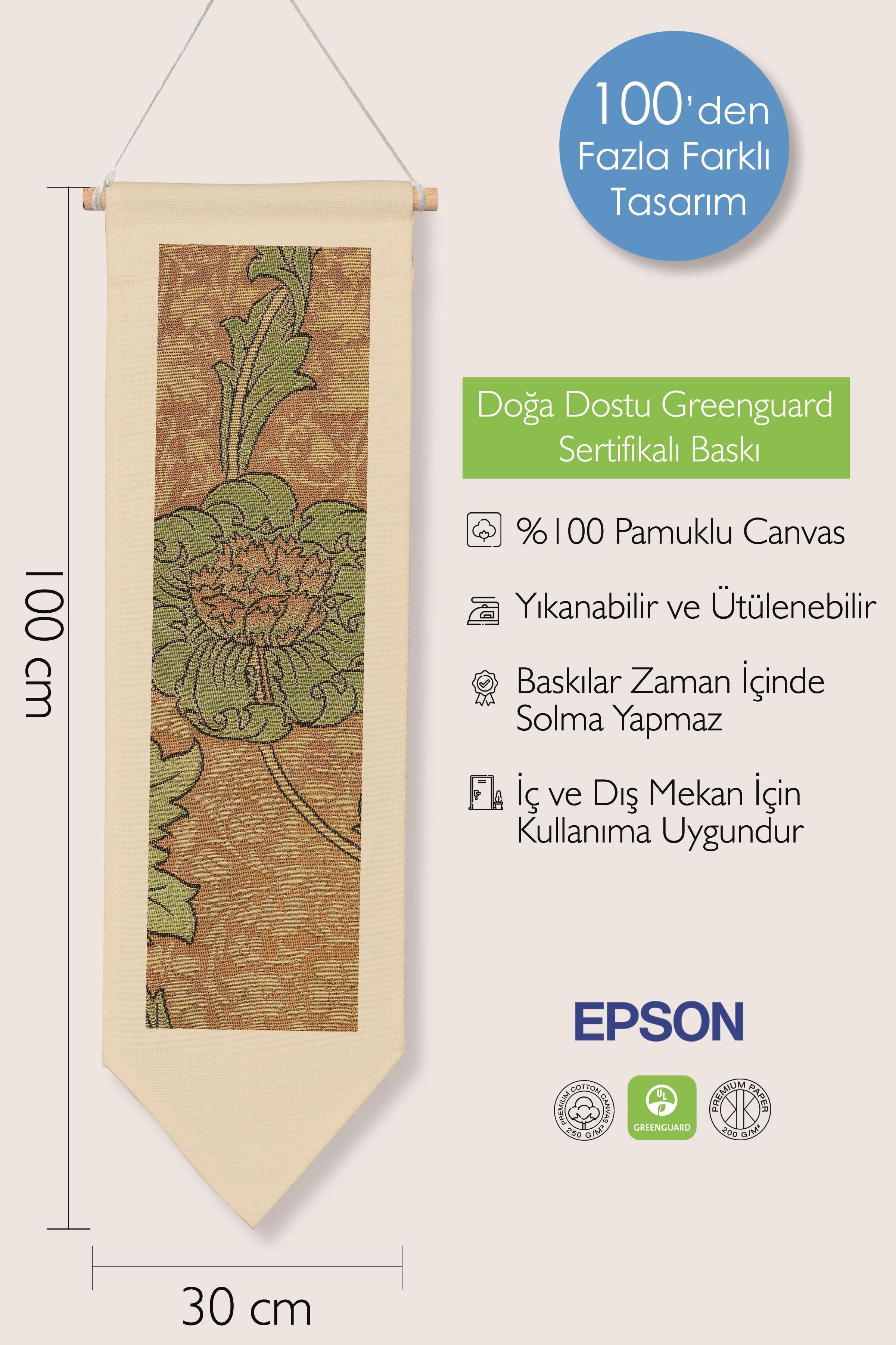 William Morisse Duvar Halısı, Sanat Serisi Dekor, 100cm Kanvas Flama Askılı Duvar Örtüsü NO:669