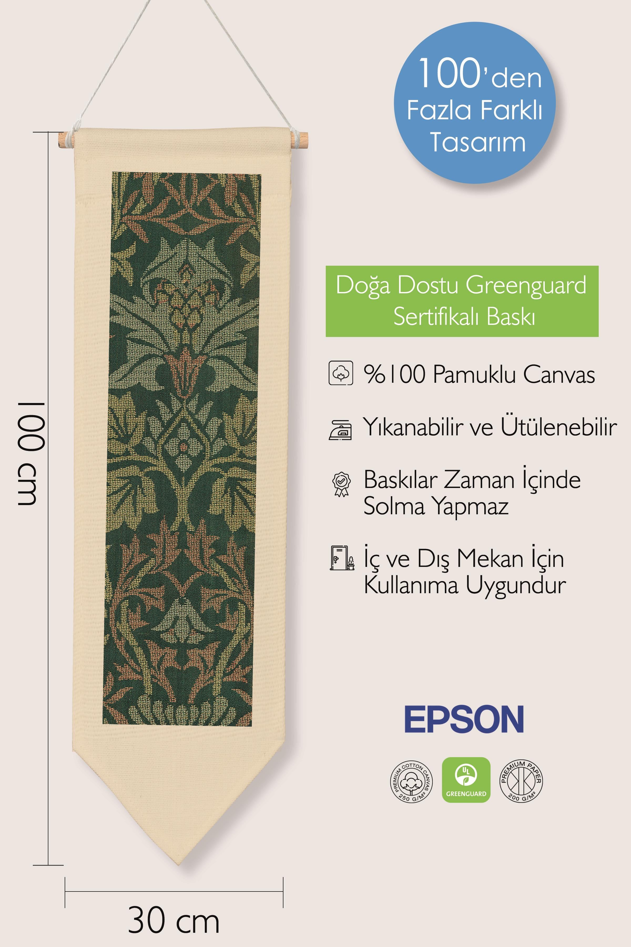 William Morisse Duvar Halısı, Sanat Serisi Dekor, 100cm Kanvas Flama Askılı Duvar Örtüsü NO:673