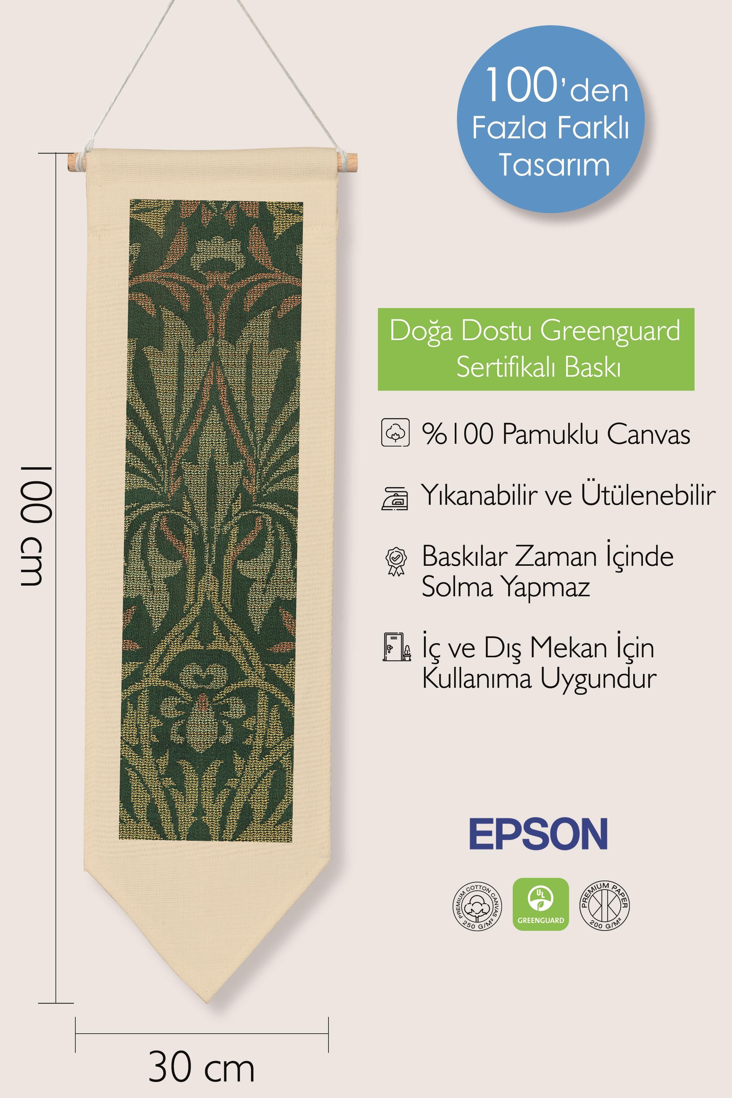 William Morisse Duvar Halısı, Sanat Serisi Dekor, 100cm Kanvas Flama Askılı Duvar Örtüsü NO:675