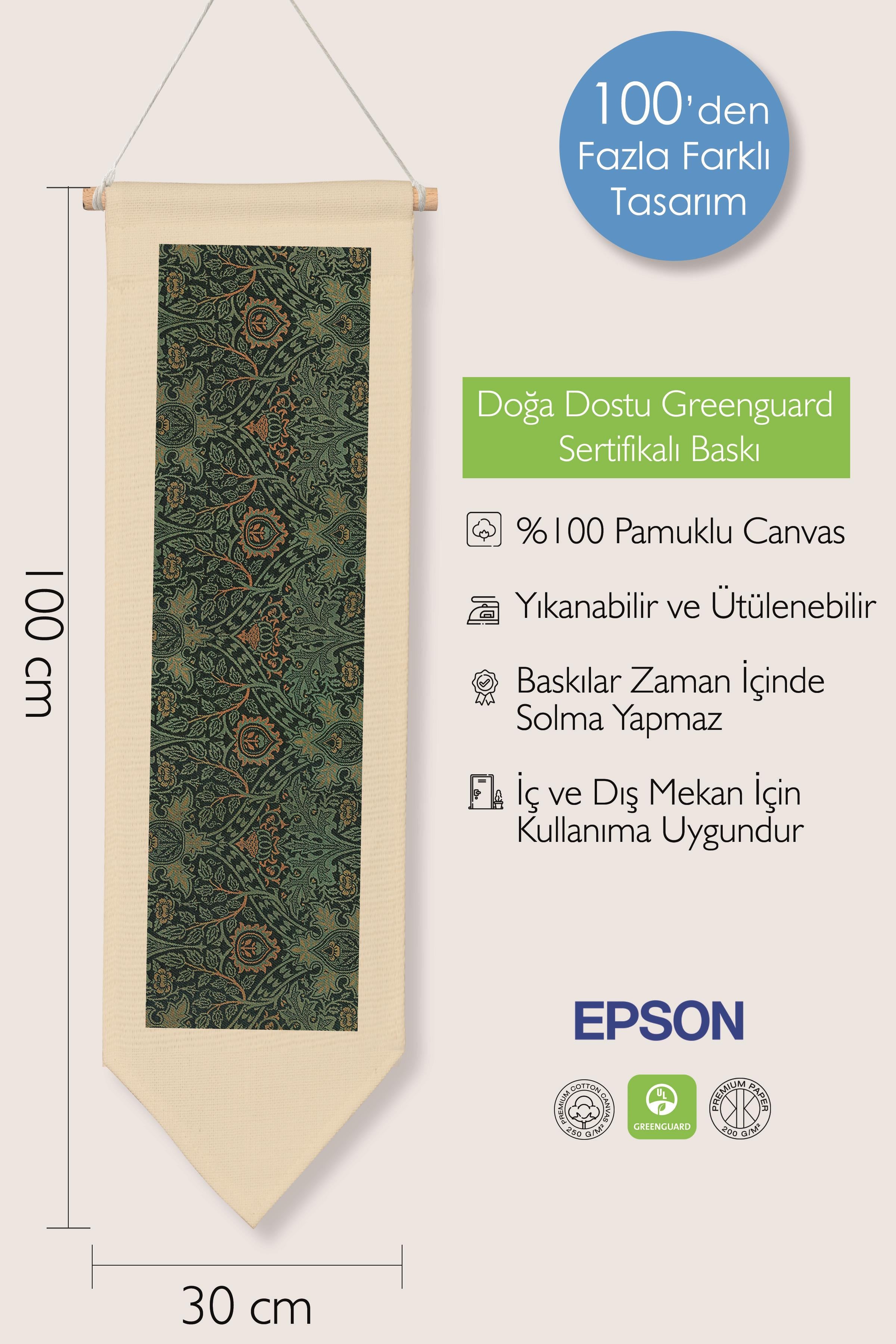 William Morisse Duvar Halısı, Sanat Serisi Dekor, 100cm Kanvas Flama Askılı Duvar Örtüsü NO:683