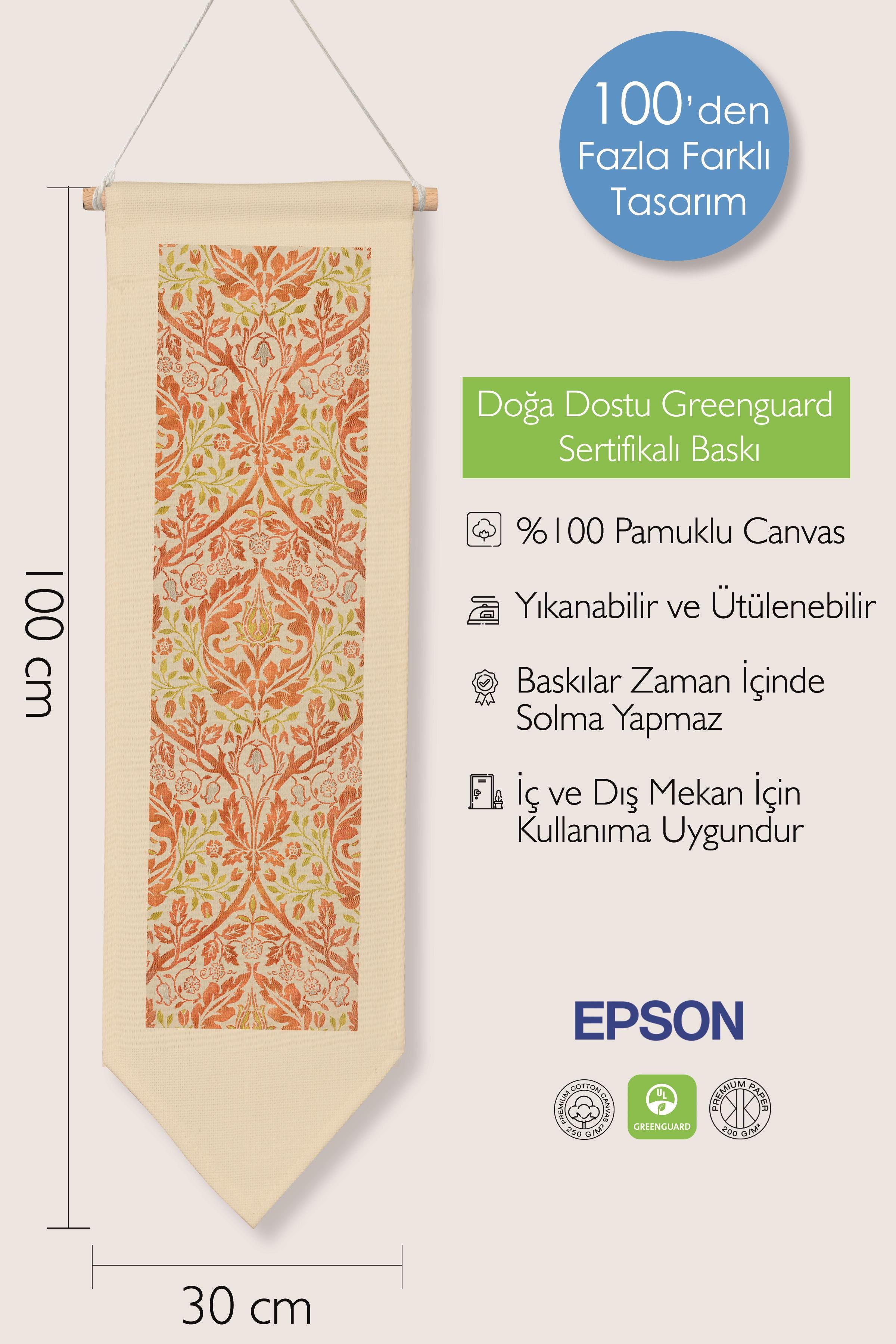 William Morisse Duvar Halısı, Sanat Serisi Dekor, 100cm Kanvas Flama Askılı Duvar Örtüsü NO:712