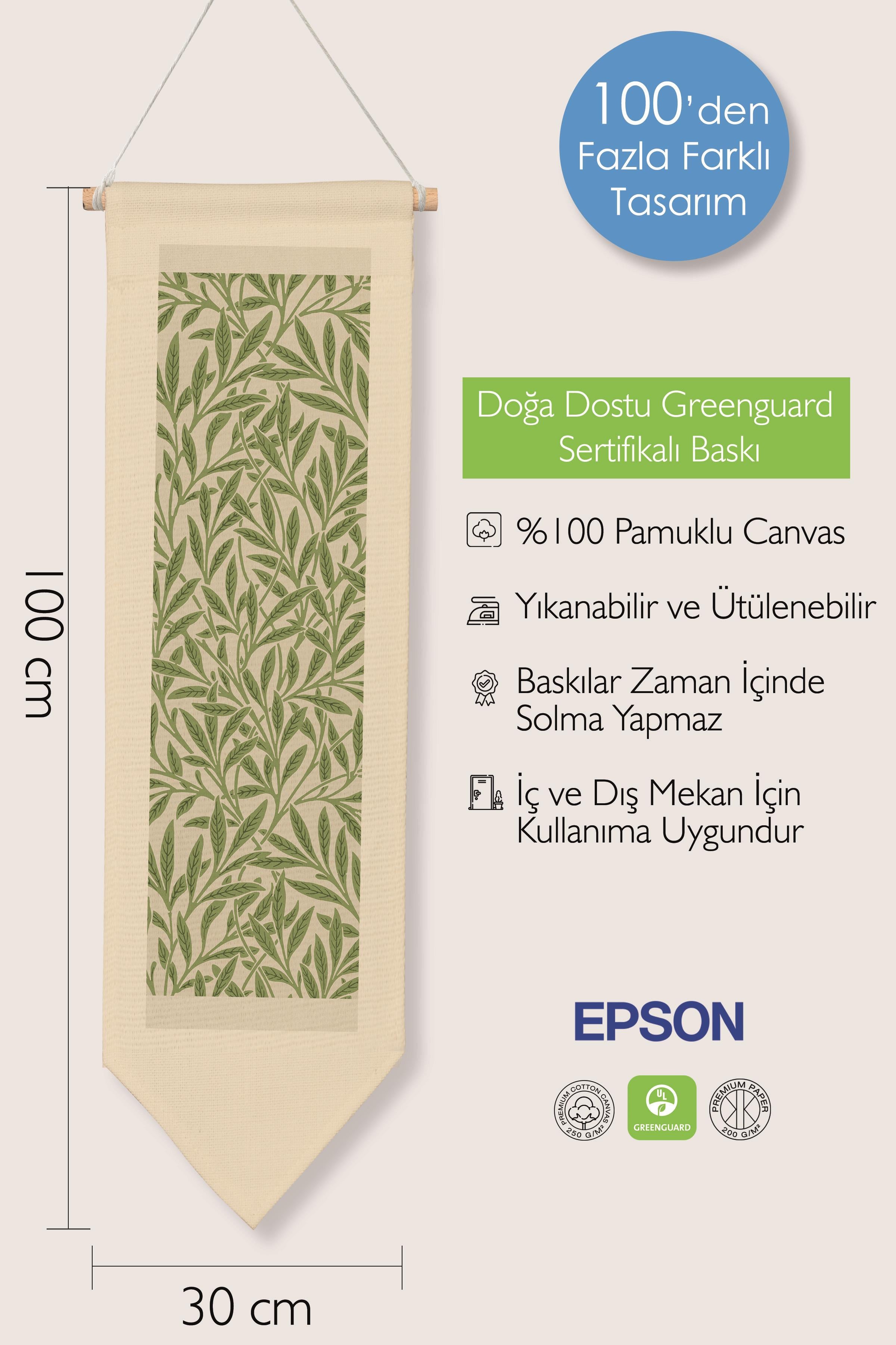 William Morisse Duvar Halısı, Sanat Serisi Dekor, 100cm Kanvas Flama Askılı Duvar Örtüsü NO:715